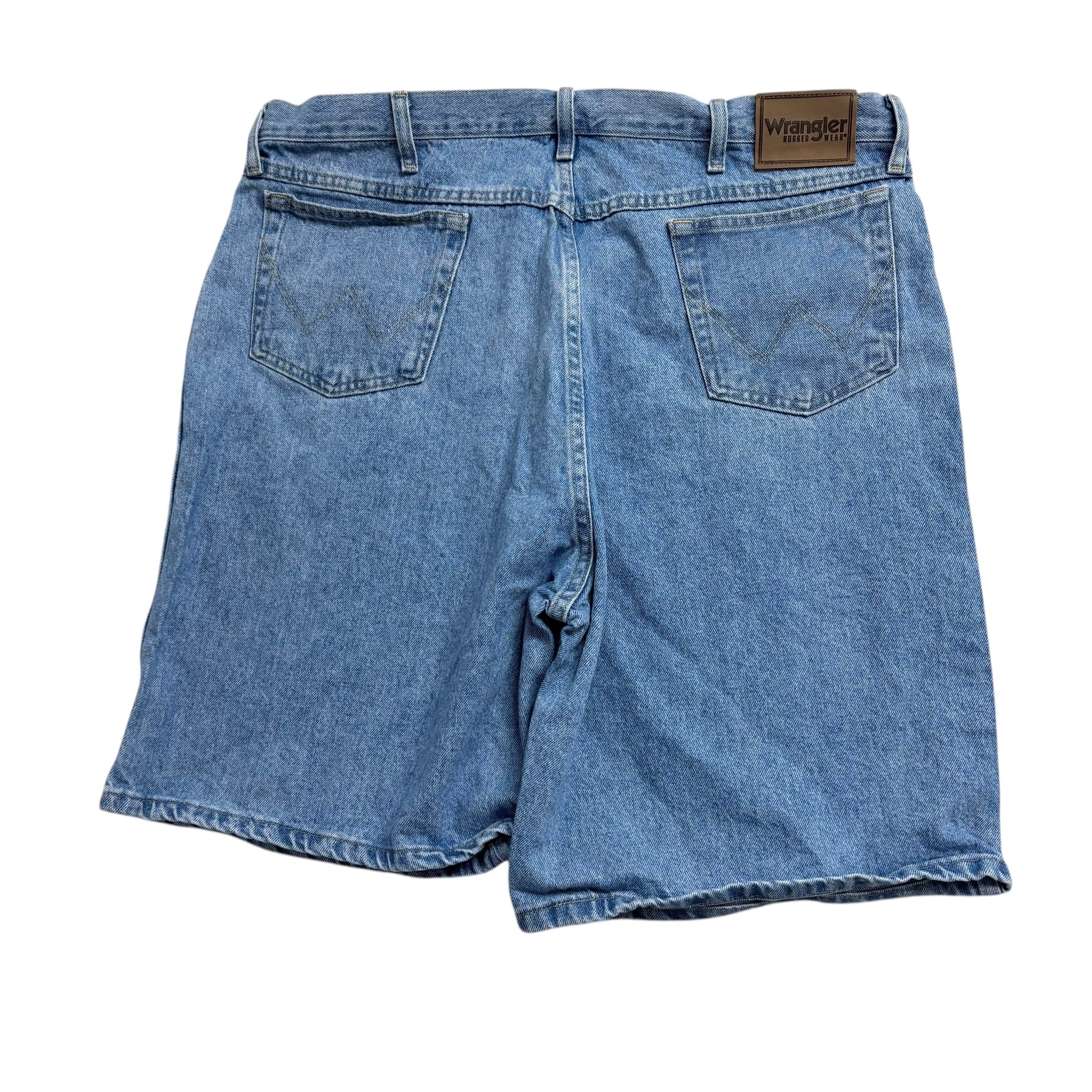 Vintage Wrangler Baggy Jorts W40 Mens Denim Shorts Light Blue Relaxed Fit