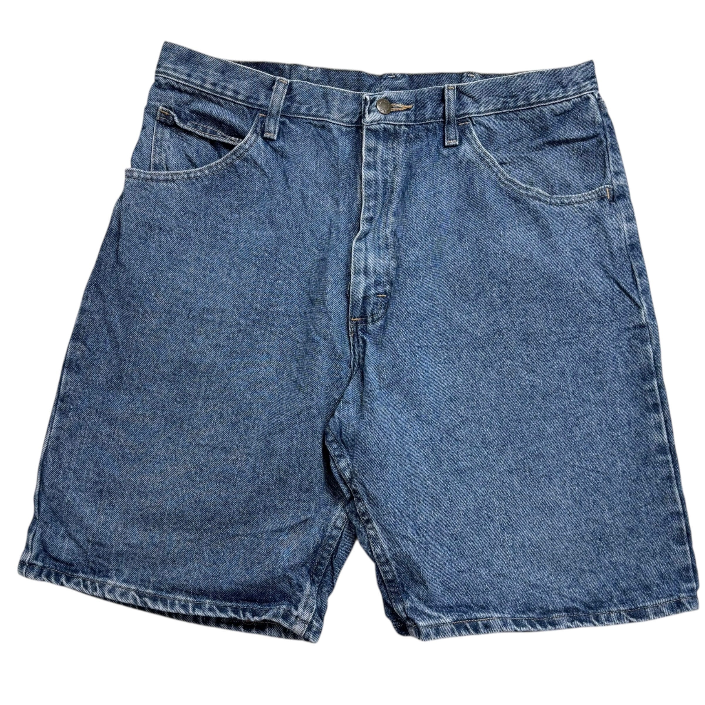Wrangler Baggy Jorts W34 Mens Denim Shorts Mid Blue Relaxed Fit (E)