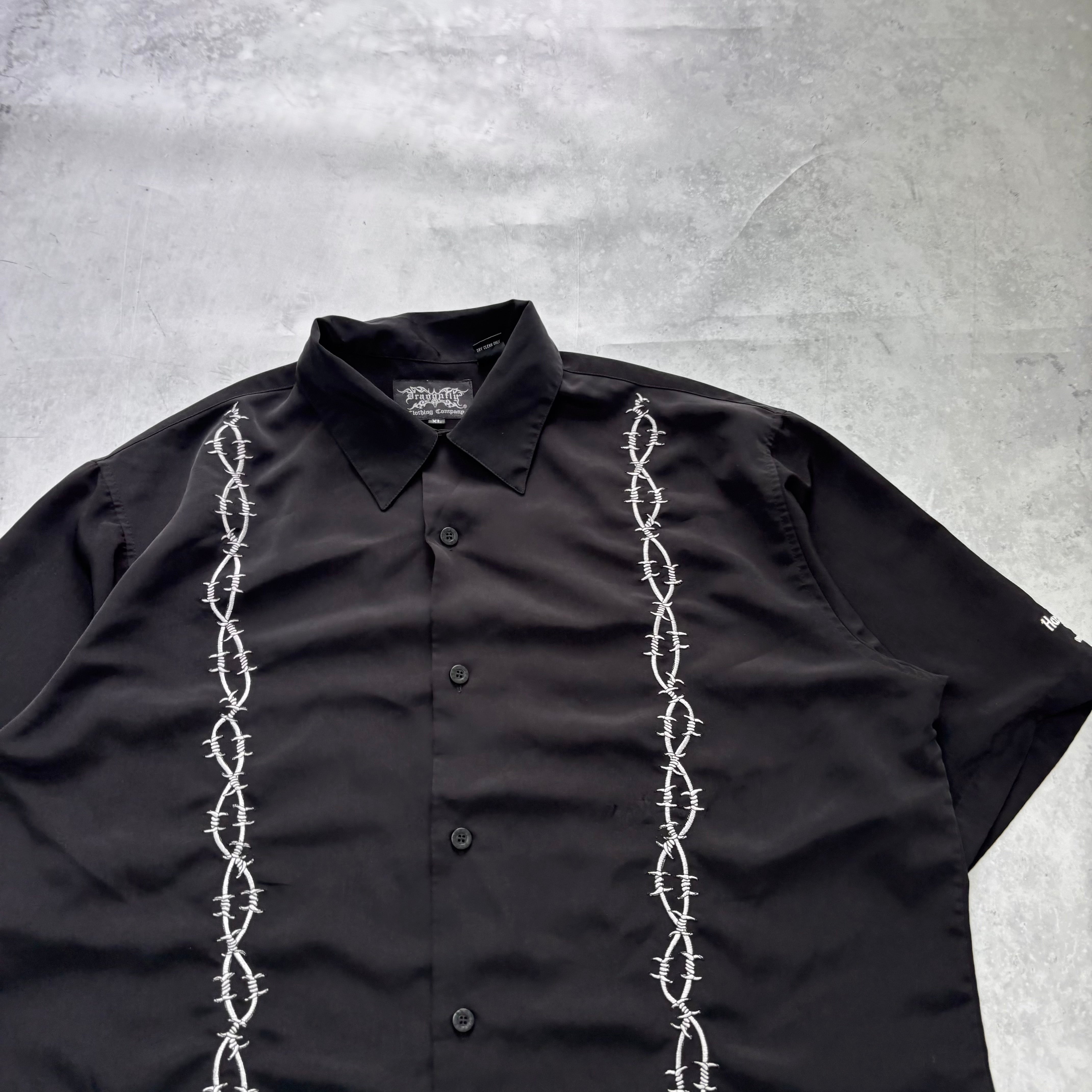 Mens Shirt XL Black Short Sleeve Polyester Hard Rock (F)