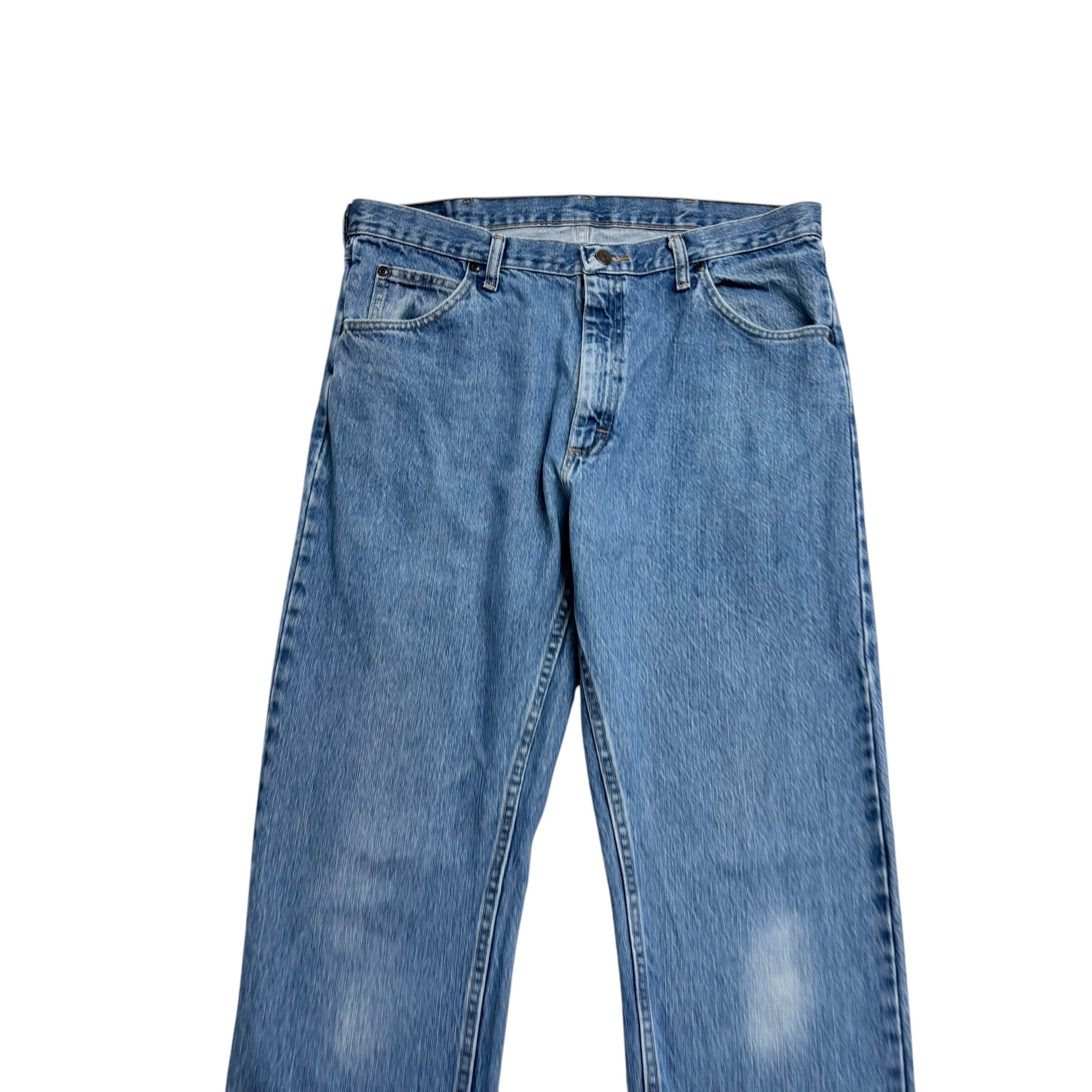 Wrangler Jeans W36 L34 Mens Light Blue Regular Straight Fit Denim (E)