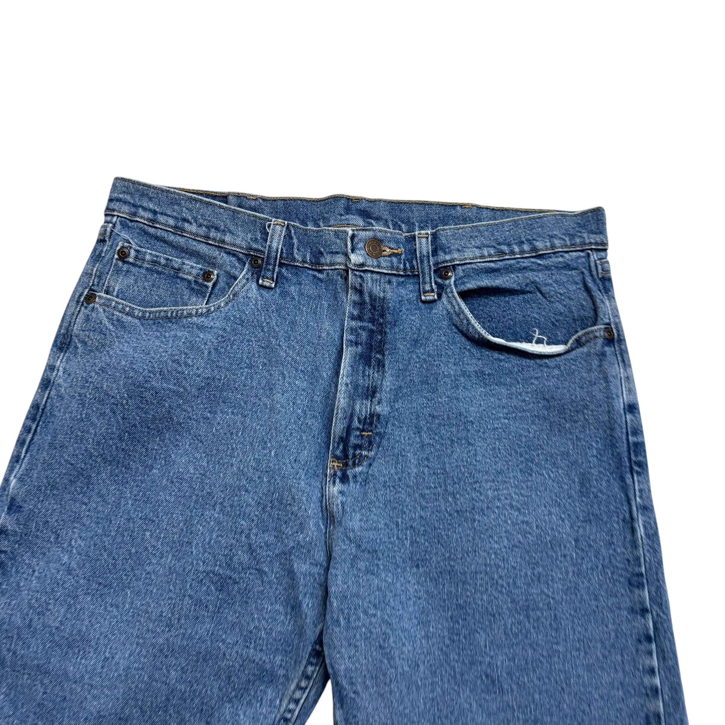 Wrangler Jorts W34 Mens Denim Shorts Mid Blue Regular Fit Stretch (E)