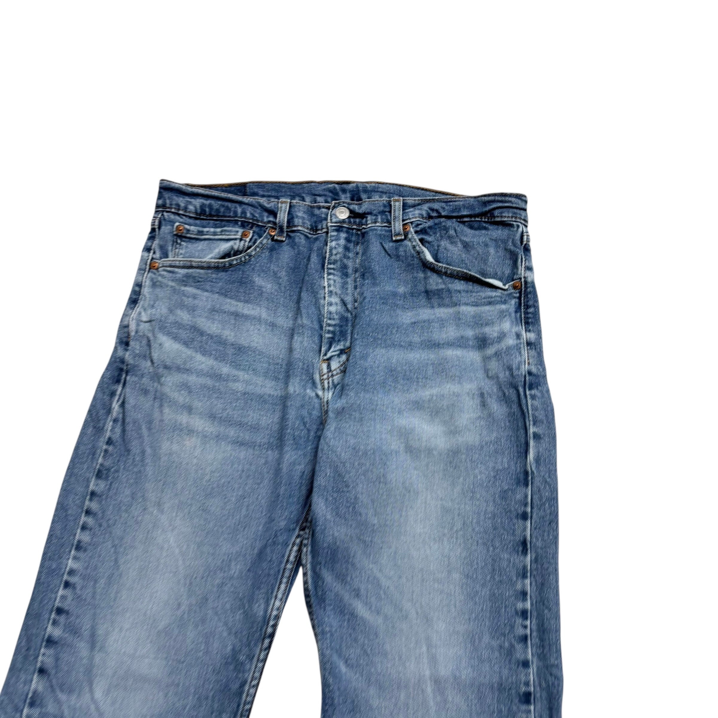 Levis 505 Jeans W36 L32 Mens Mid Blue Regular Straight Fit Stretch Denim