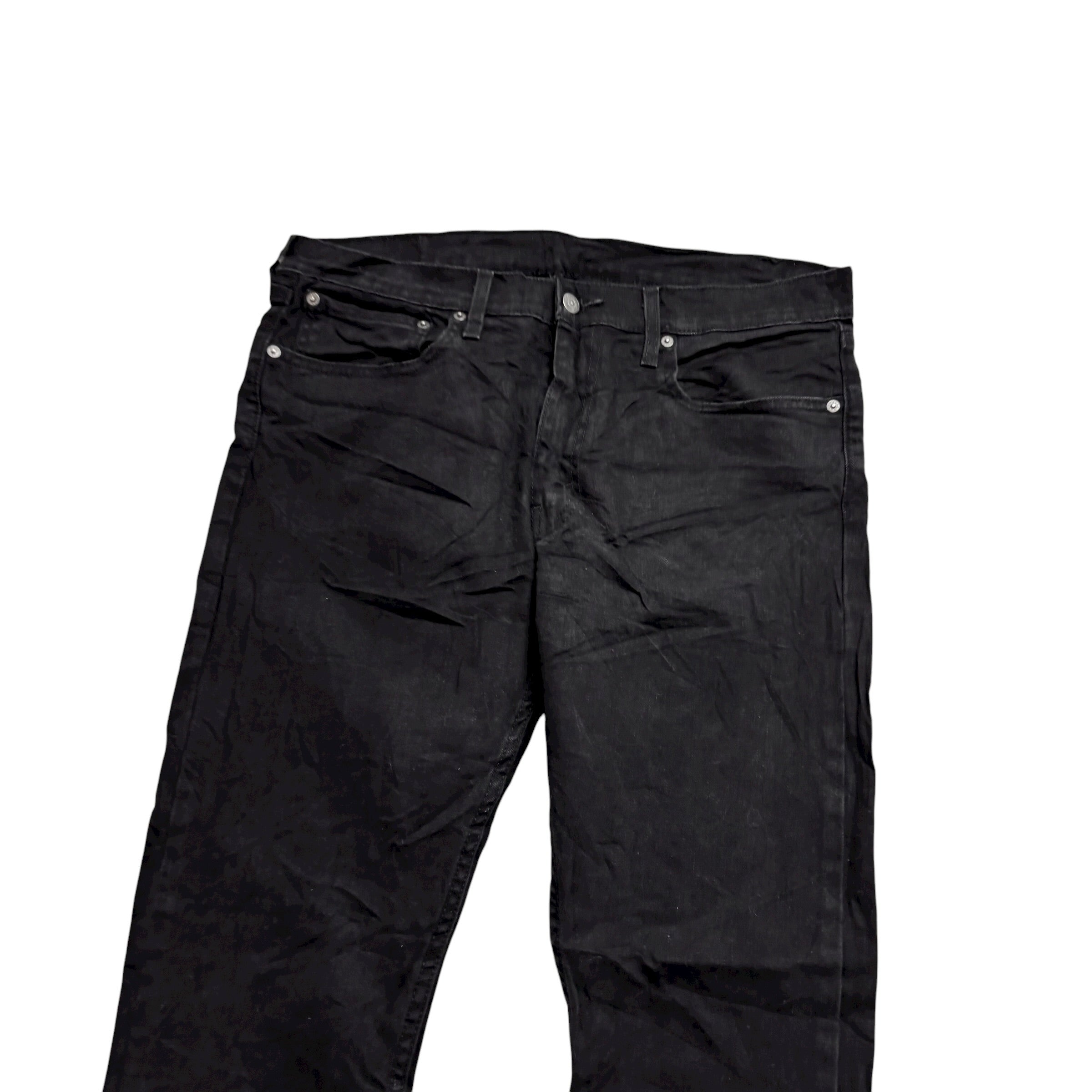Levis Skinny Taper Jeans W36 L32 Mens Black Stretch Denim (E)