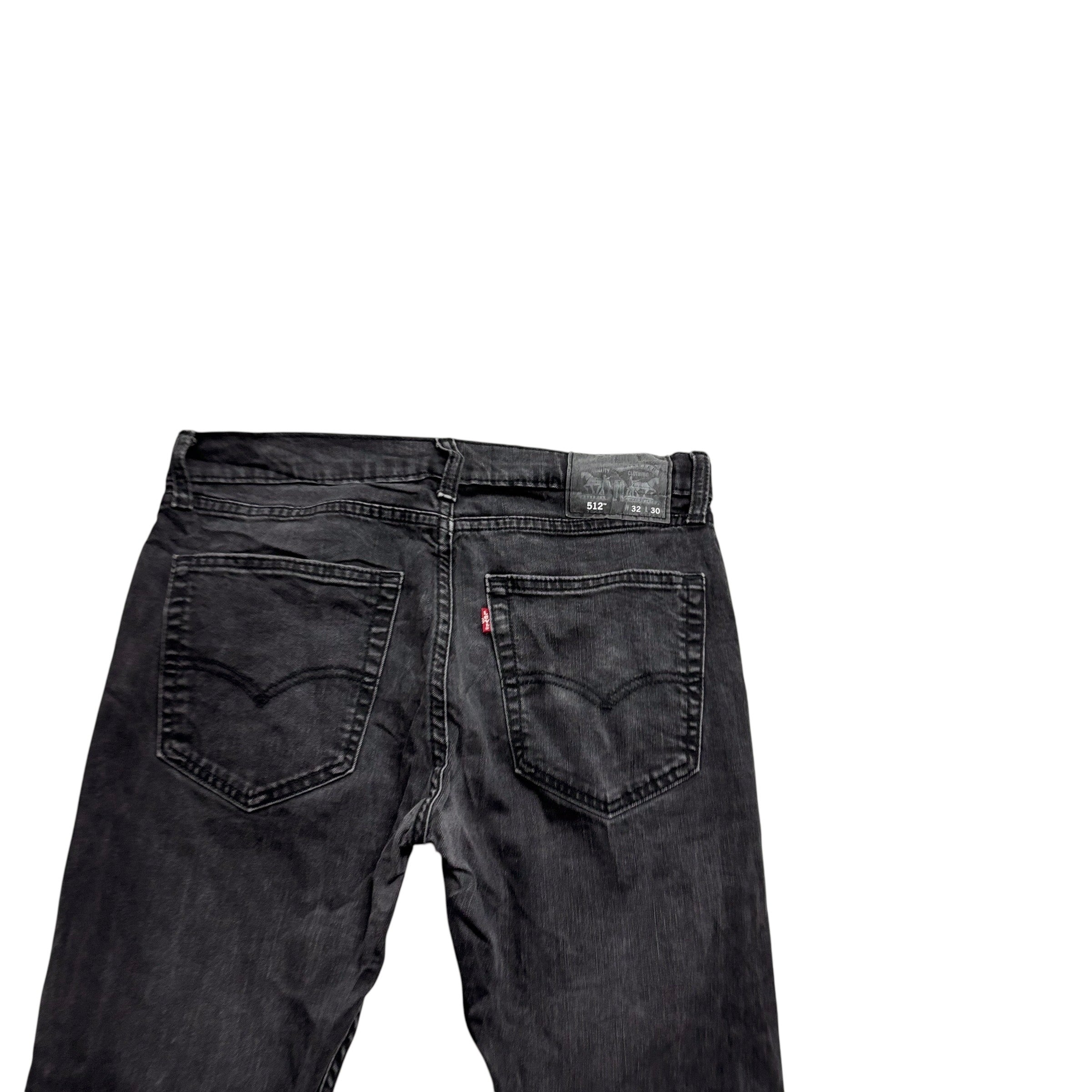 Levis 512 Jeans W32 L28 Mens Black Slim Tapered Fit Stretch Denim