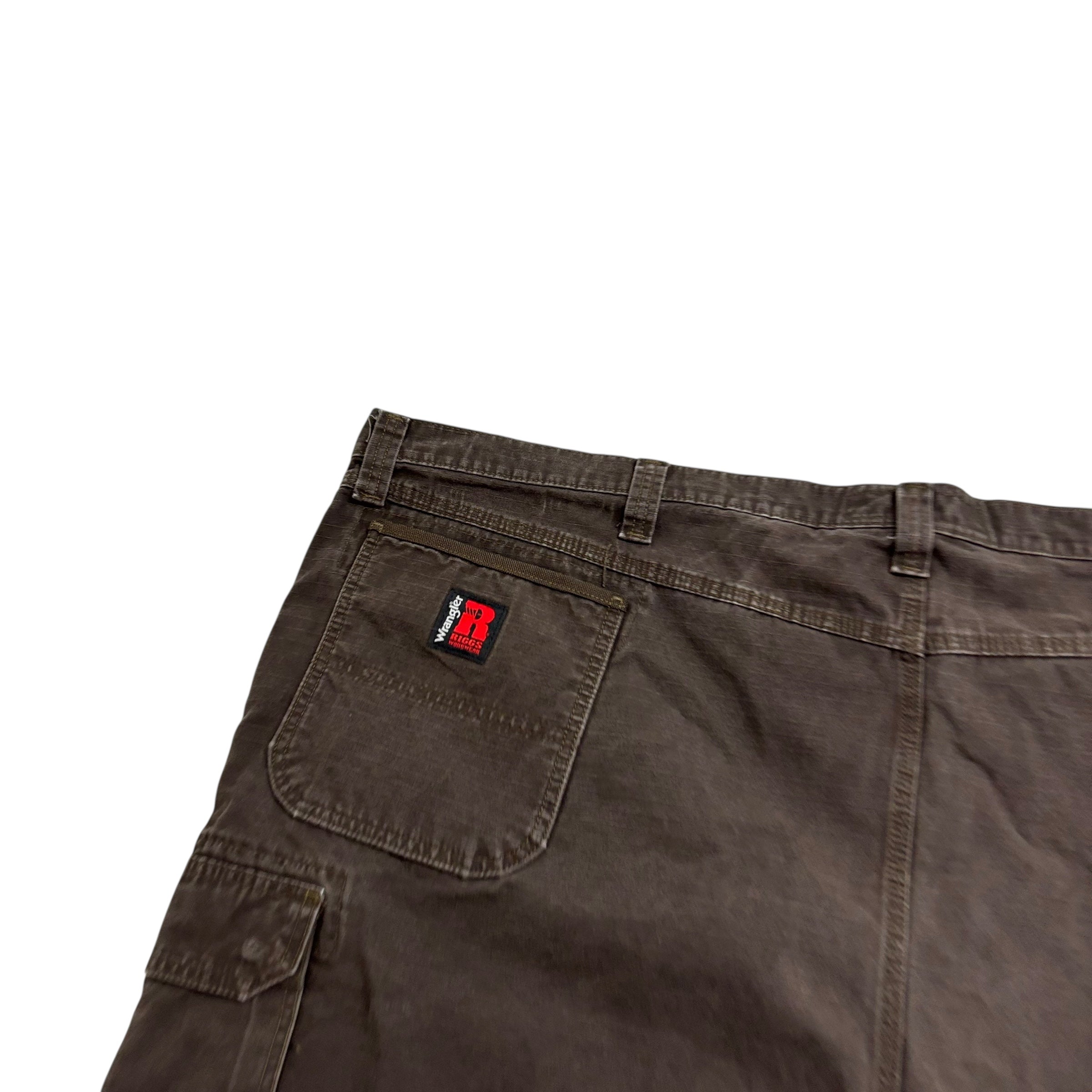 Wrangler Carpenter Pants W54 L30 Mens Brown Relaxed Straight Cargo Trousers (E)