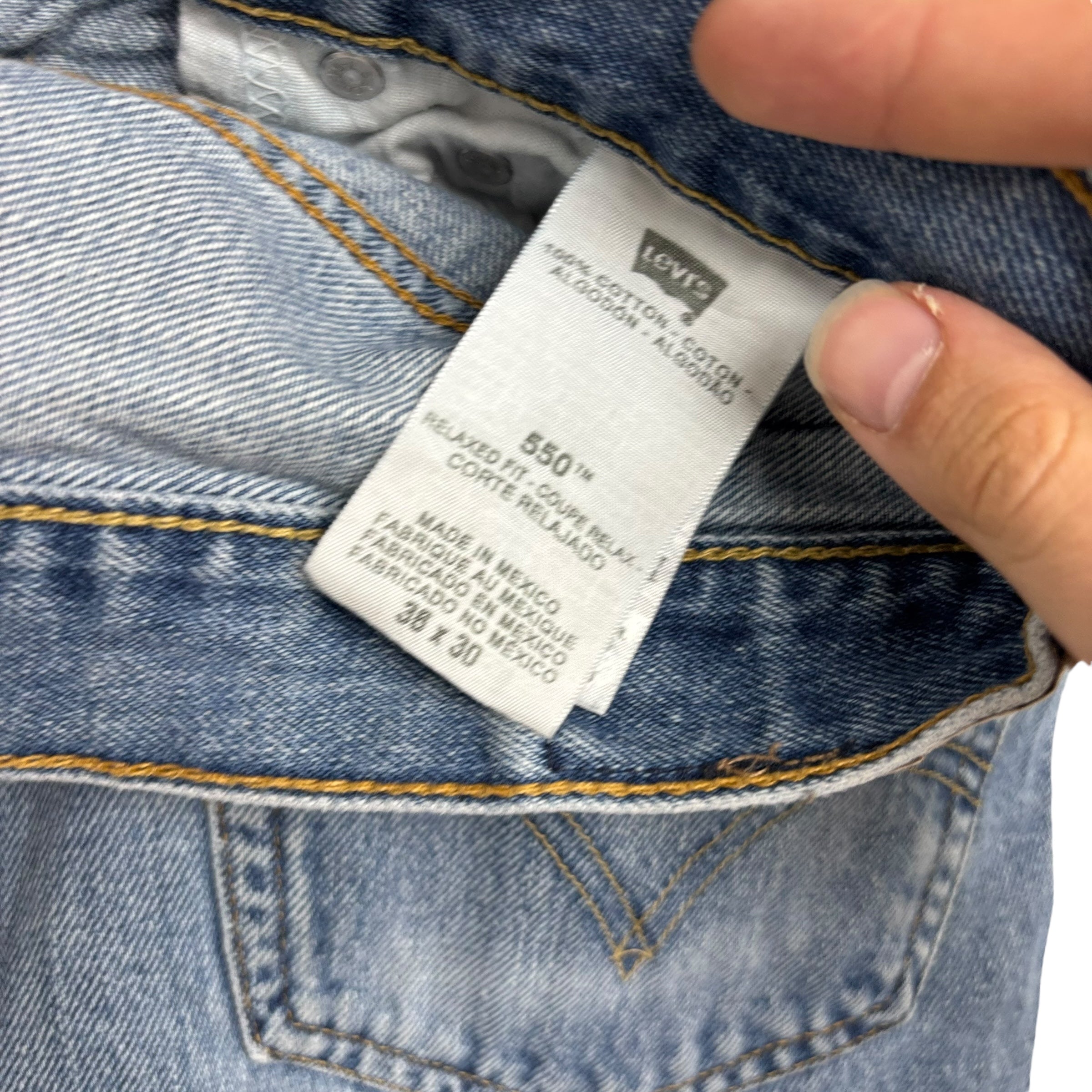 Levis 550 Jeans W36 L30 Mens Mid Blue Baggy Relaxed Straight Fit Vintage Denim