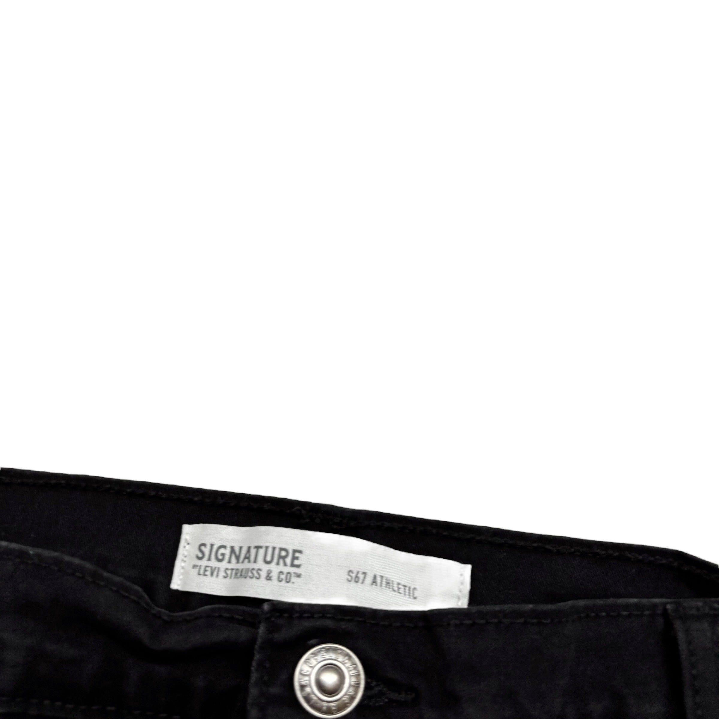 Levis Signature Trousers W40 L29 Mens Black Athletic Fit Stretch Pants (E)