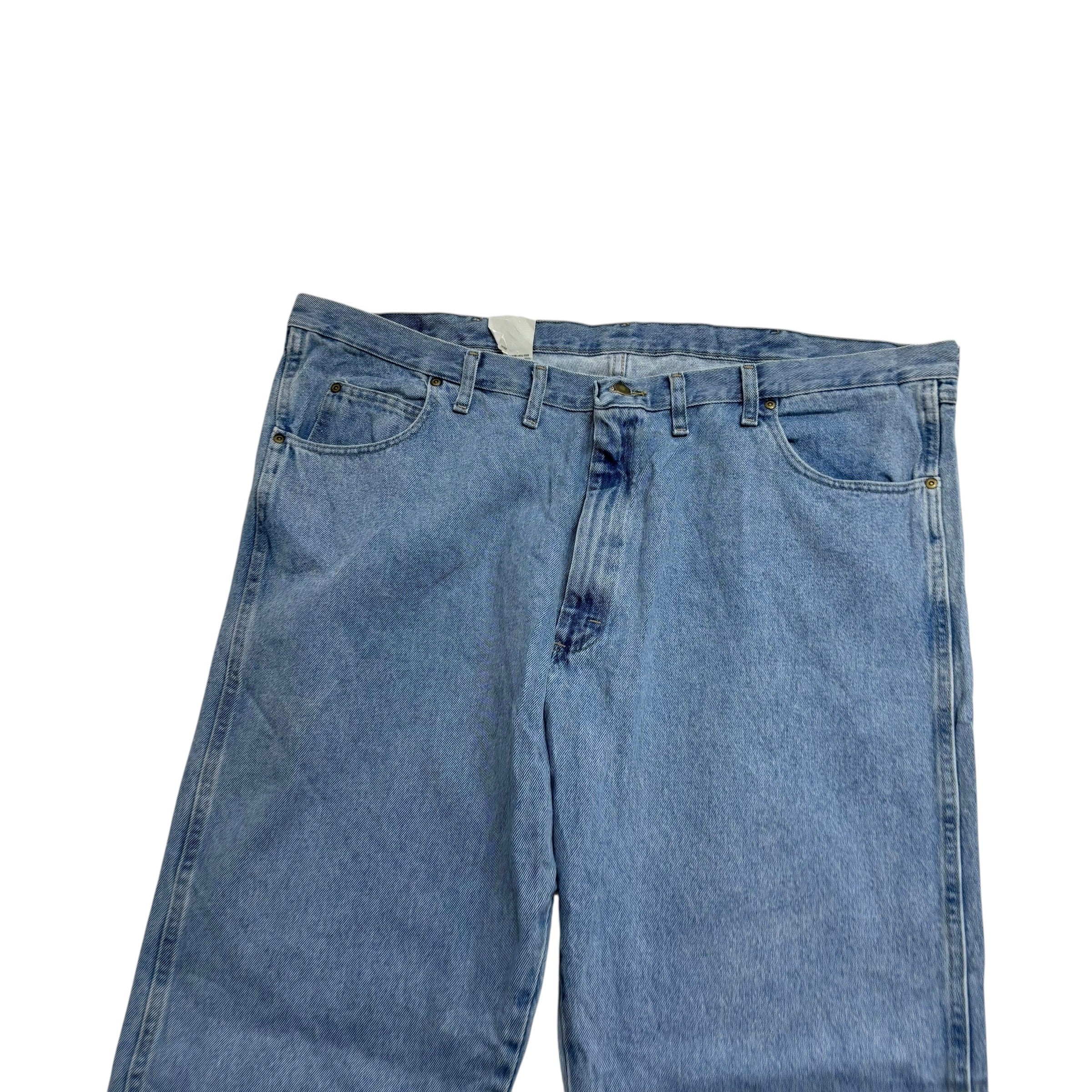 Wrangler Jeans W48 L32 Mens Light Blue Relaxed Straight Fit Vintage Denim (E)
