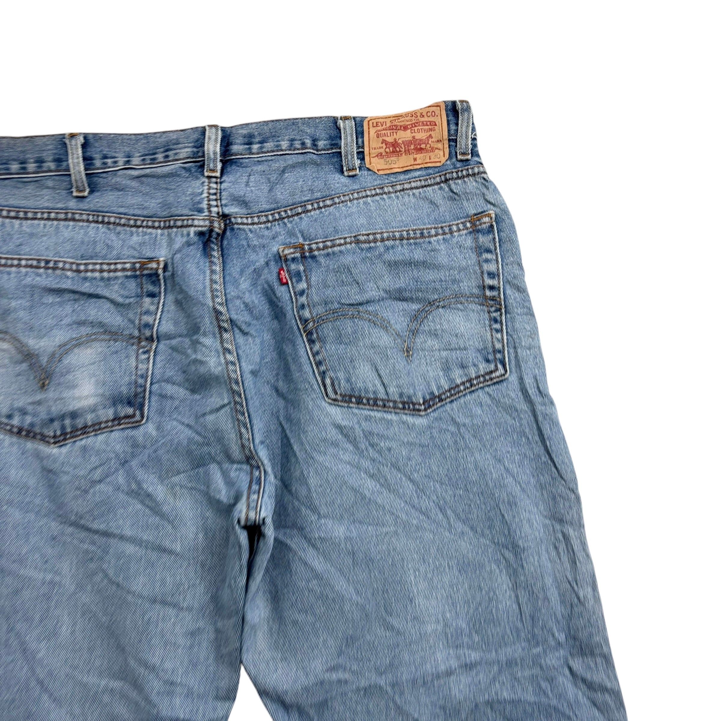 Levis 505 Jeans W38 L28 Mens Light Blue Regular Straight Fit Vintage Denim