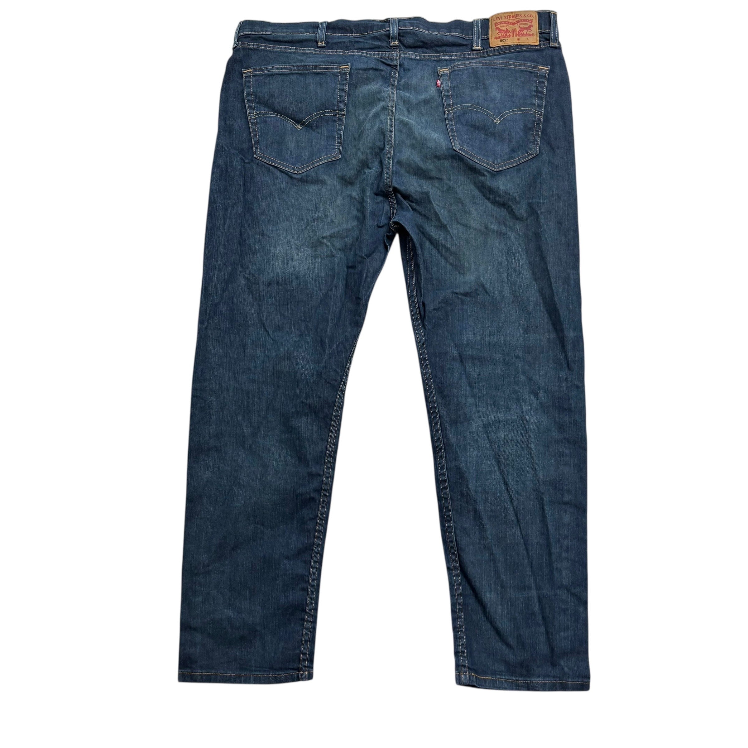 Levis 502 Jeans W42 L29 Mens Dark Blue Regular Tapered Fit Stretch Denim