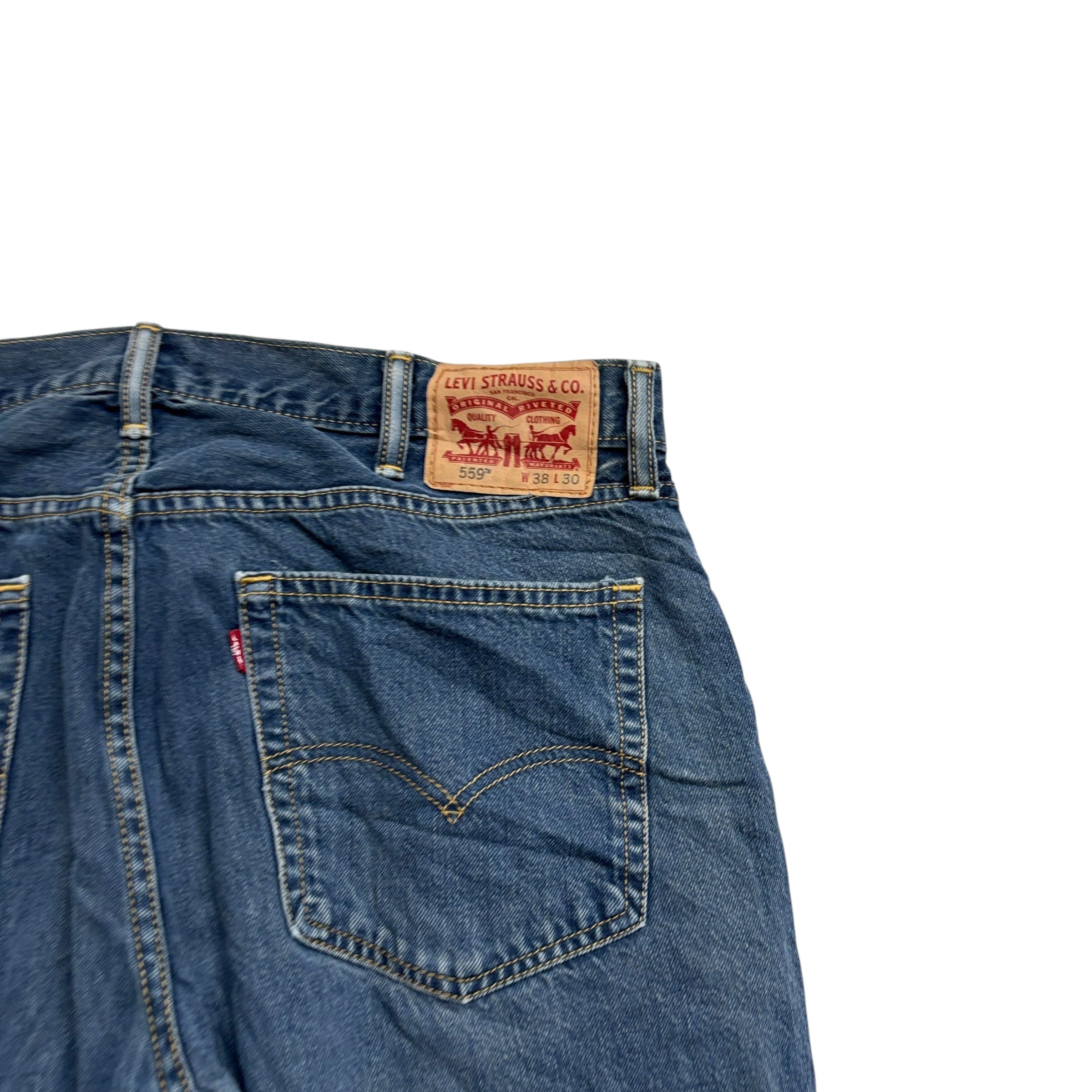 Levis 559 Jeans W38 L30 Mens Mid Blue Baggy Relaxed Straight Fit Denim