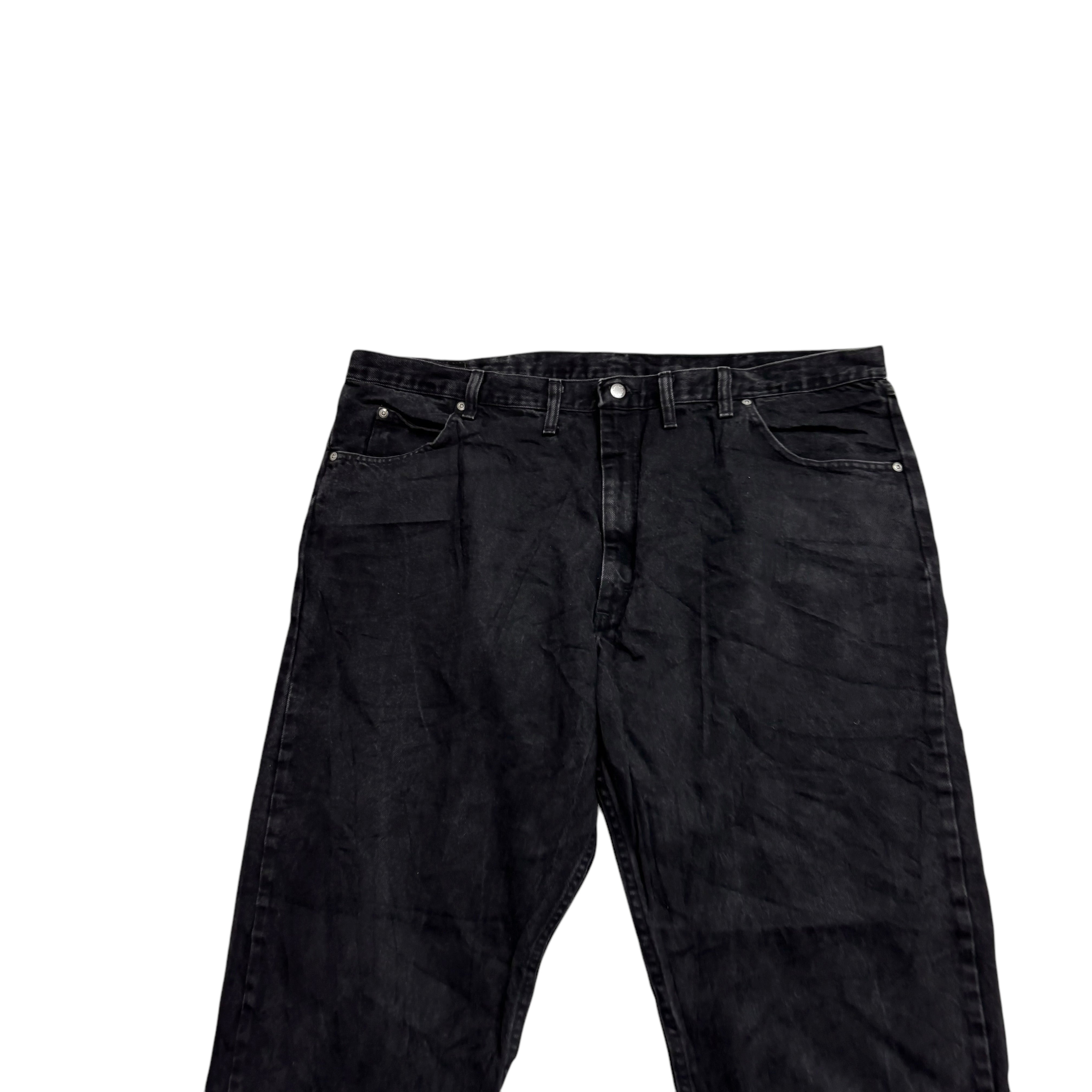 Wrangler Jeans W44 L30 Mens Black Relaxed Straight Fit Vintage Denim (E)