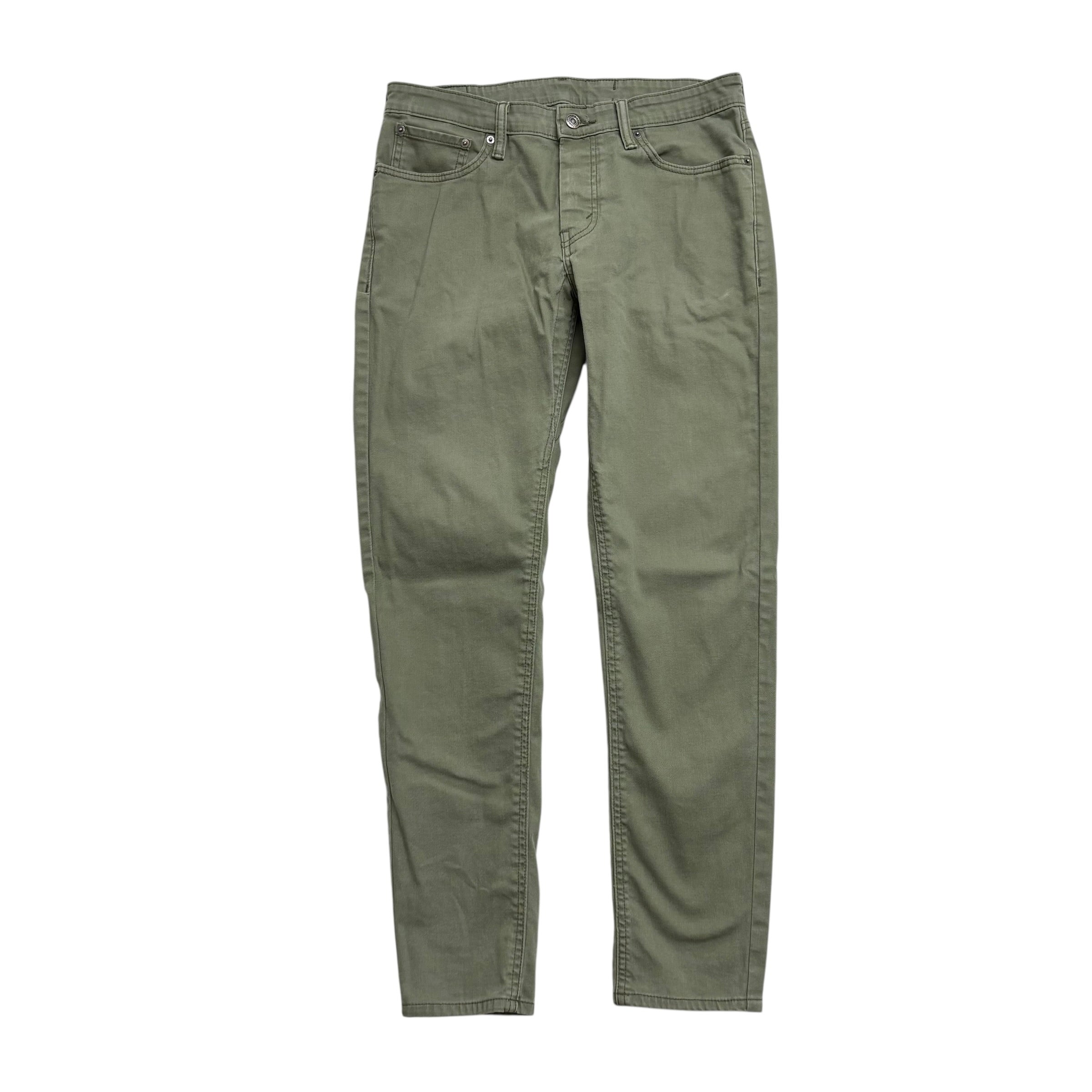 Levis 511 Commuter Trousers W32 L31 Mens Green Slim Fit Stretch Pants (E)