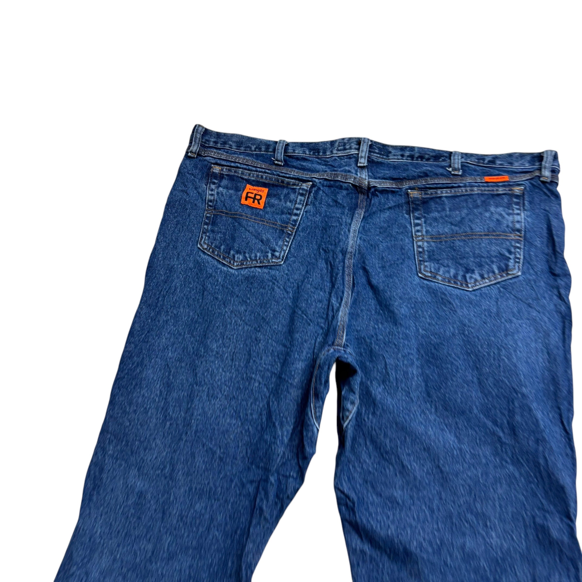 Wrangler Jeans W46 L32 Mens Mid Blue Relaxed Straight Fit Denim (E)