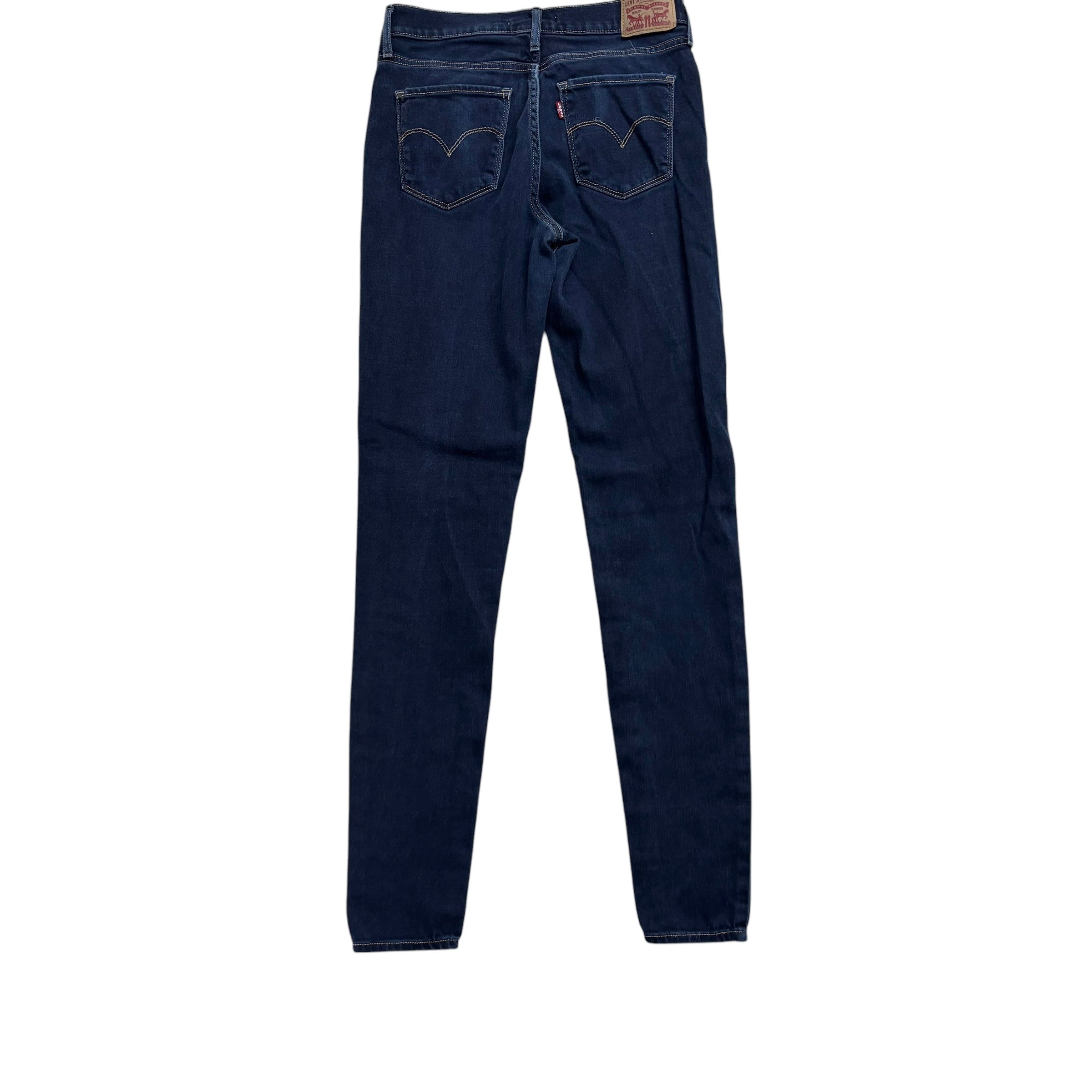 Levis 720 Jeans W28 L32 Womens Super Skinny Fit Dark Blue Stretch Denim (E)