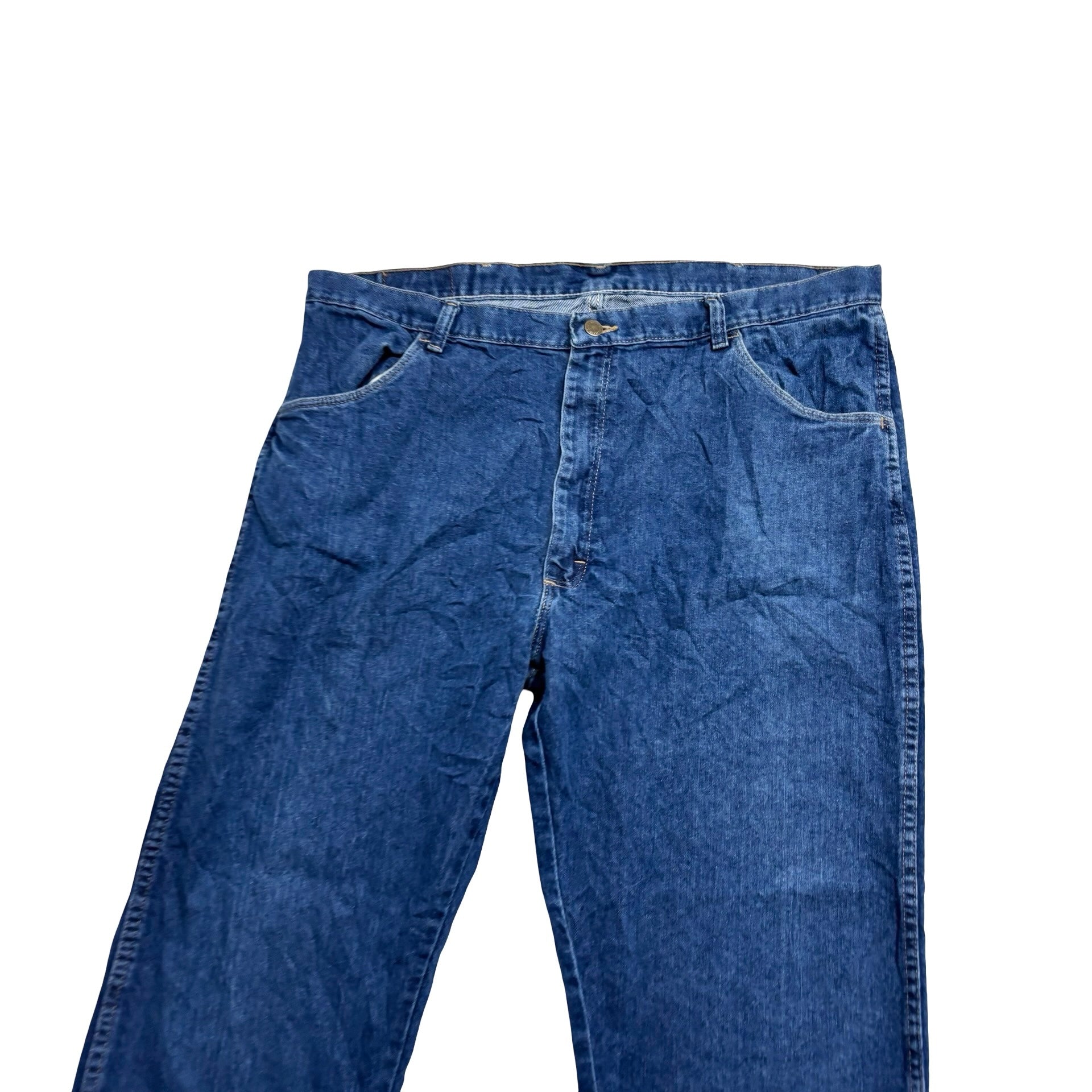 Wrangler Jeans W40 L30 Mens Dark Blue Regular Straight Fit Denim (E)