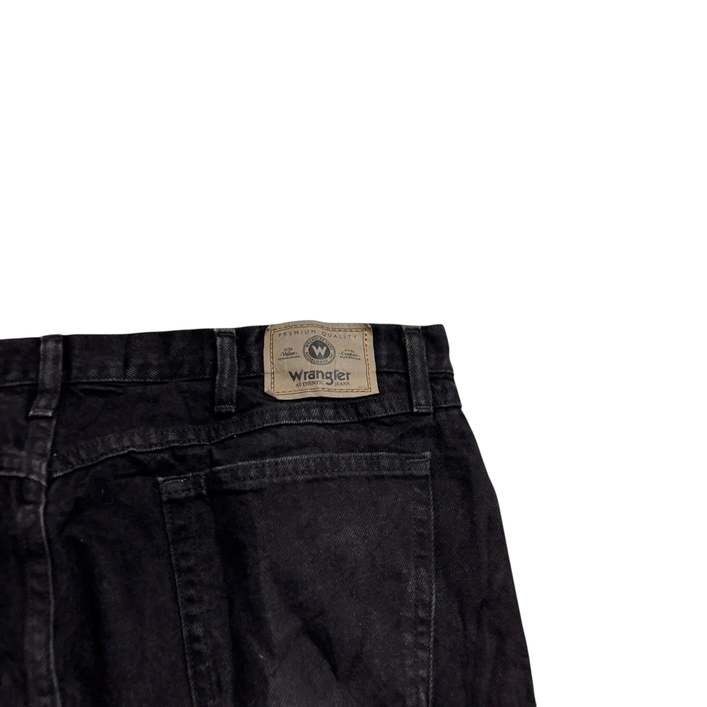 Wrangler Jeans W40 L30 Mens Black Relaxed Straight Fit Vintage Denim (E)