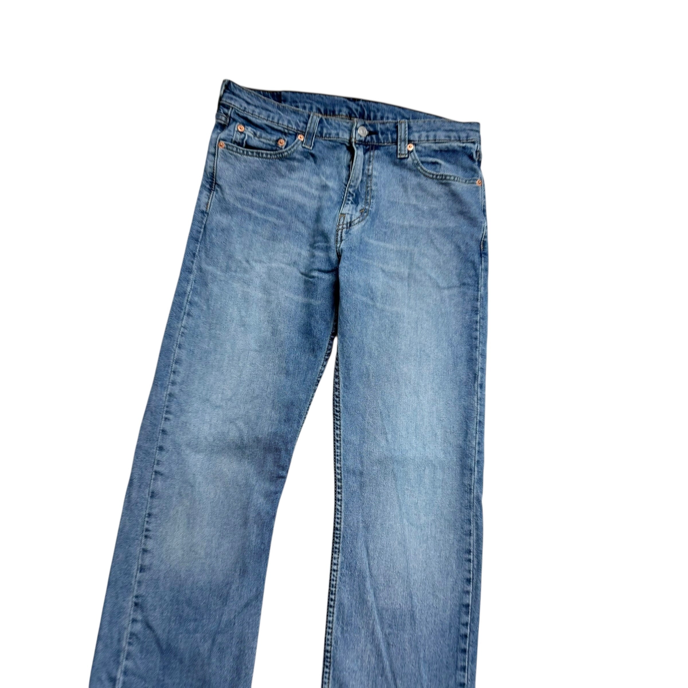 Levis 513 Jeans W32 L31 Mens Light Blue Slim Straight Fit Stretch Denim (E)