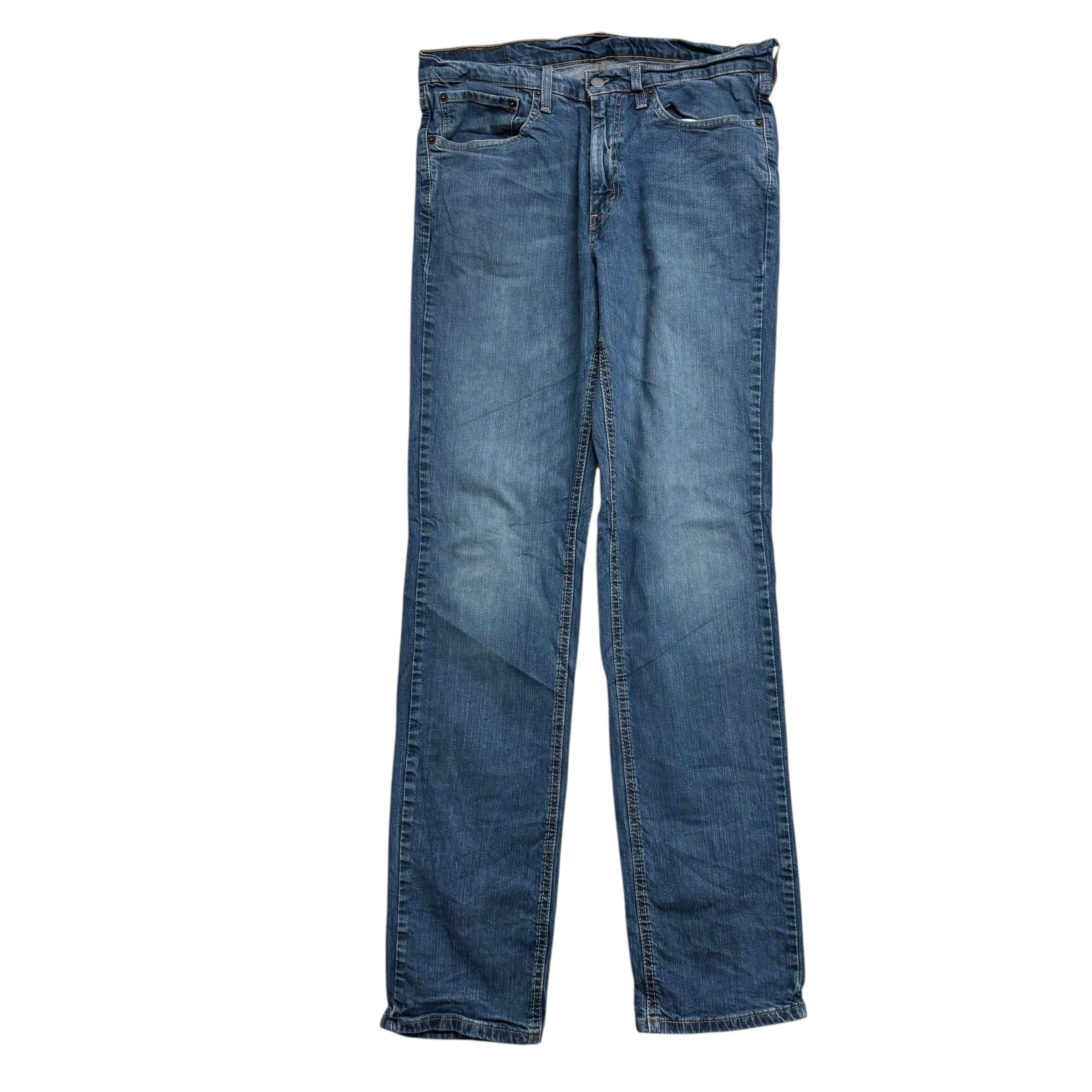 Levis 541 Jeans W34 L36 Mens Mid Blue Athletic Tapered Fit Stretch Denim (E)