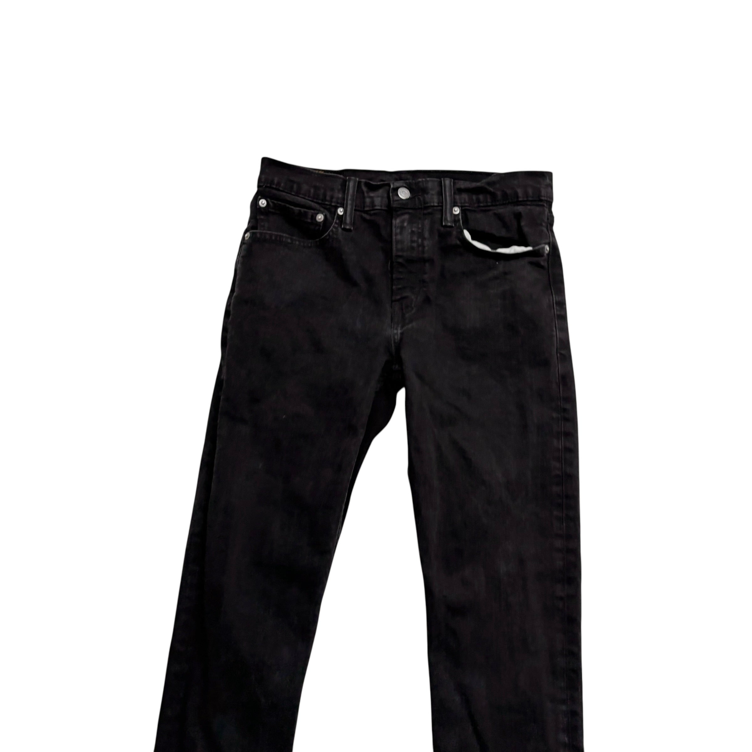 Levis 502 Jeans W31 L28 Mens Black Regular Tapered Fit Stretch Denim (E)