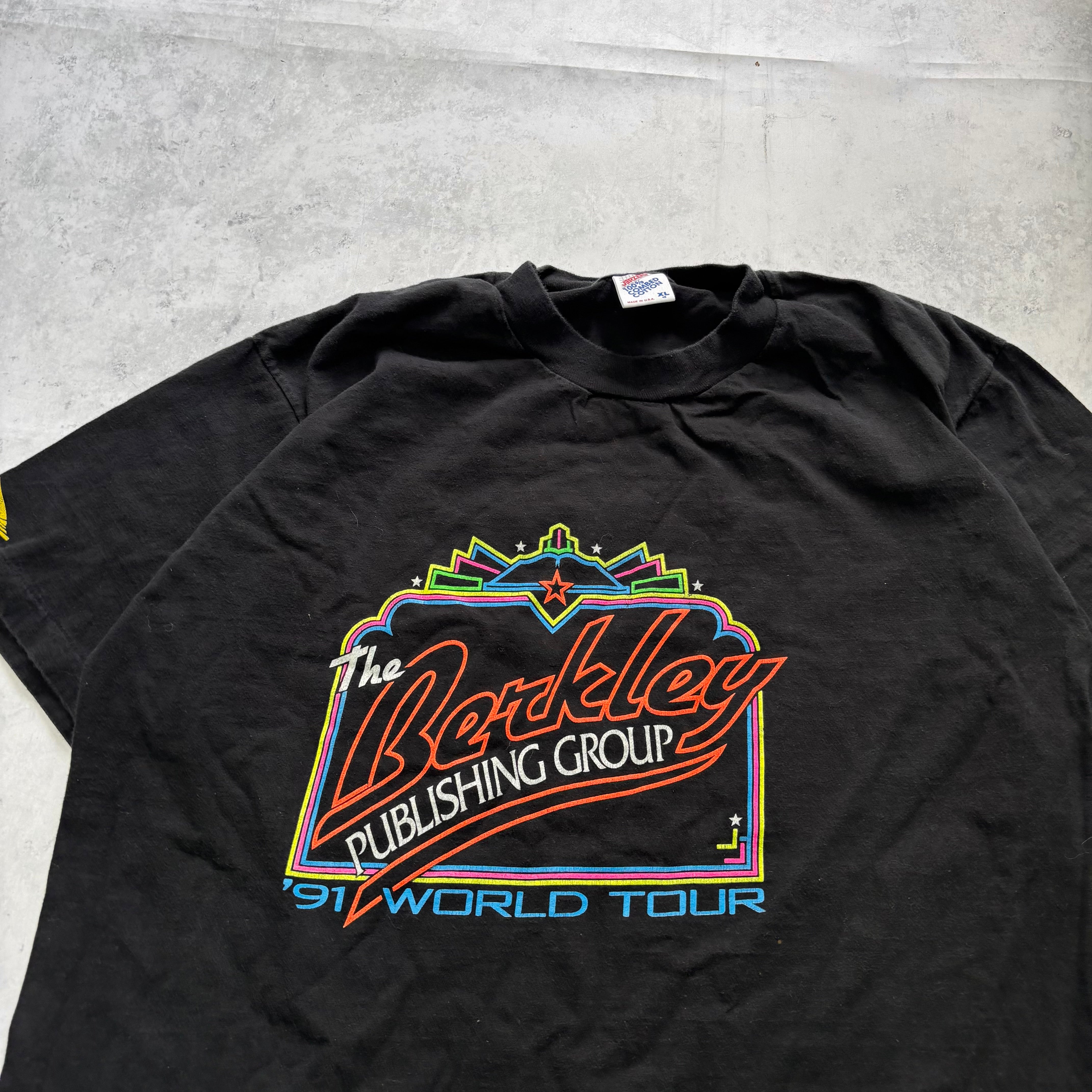 Vintage T Shirt Mens XL Black Single Stitch Graphic Print 90s USA Books