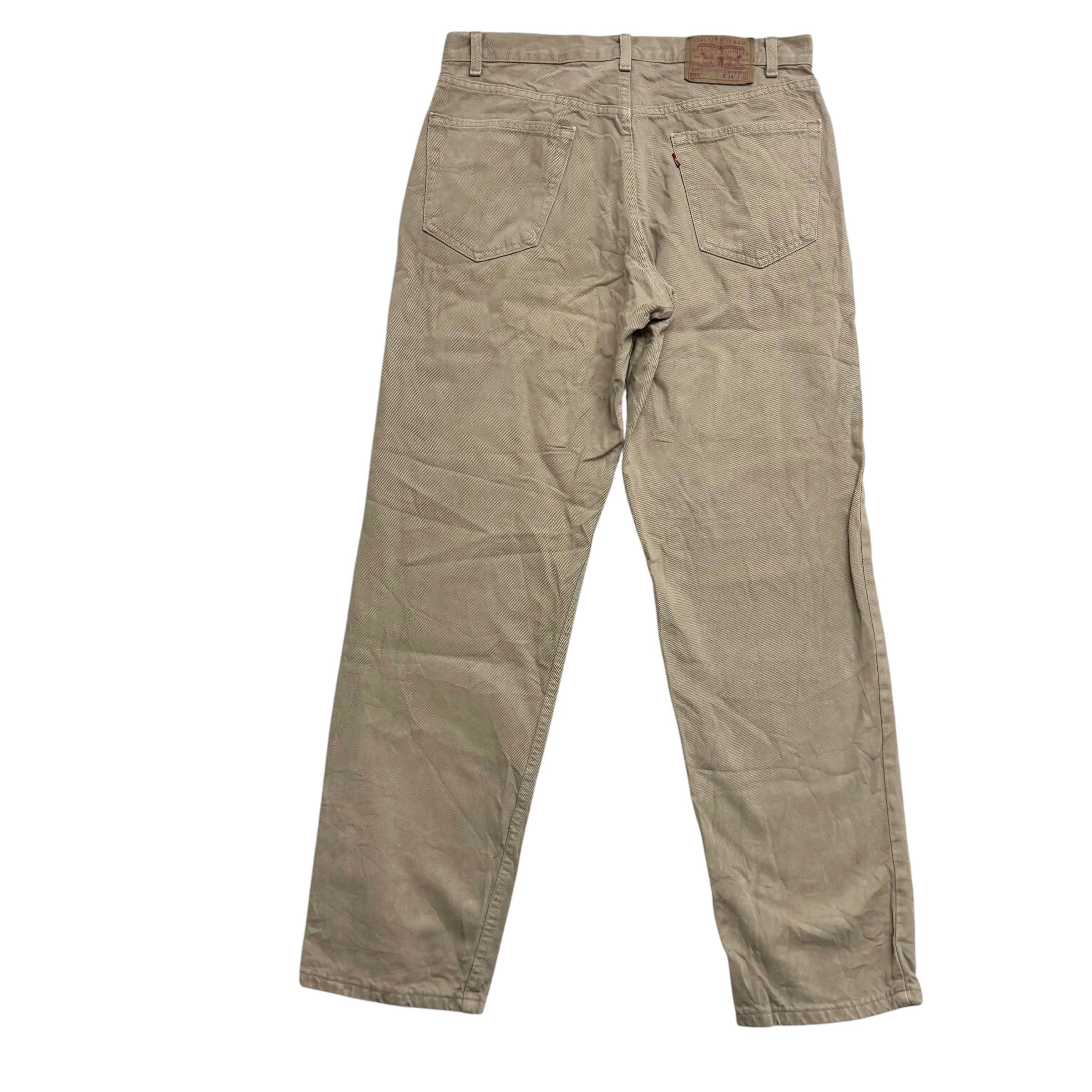 Levis 550 Jeans W34 L32 Mens Tan Relaxed Straight Made In USA Vintage Denim (E)