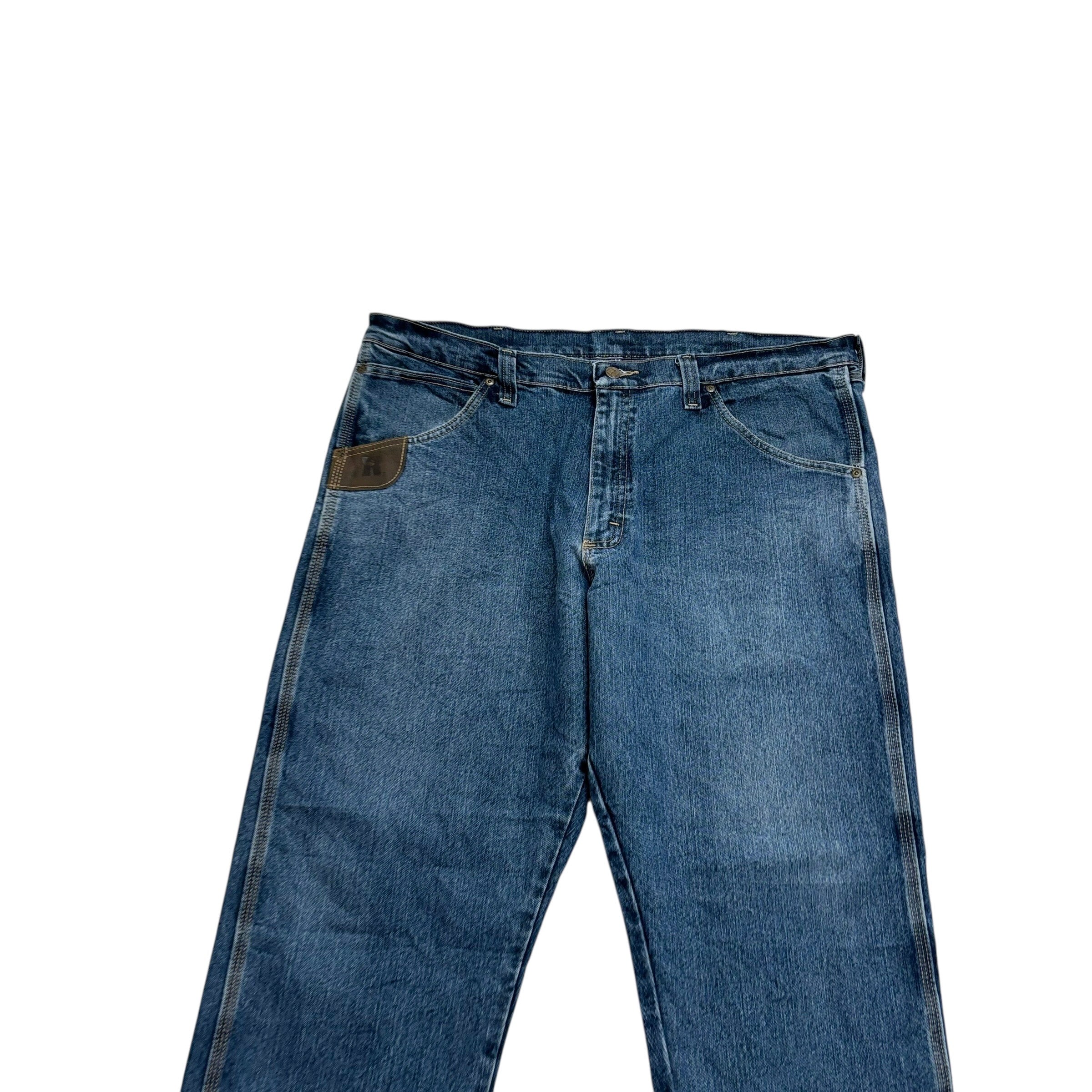 Wrangler Jeans W40 L30 Mens Dark Blue Relaxed Straight Fit Stretch Denim (E)