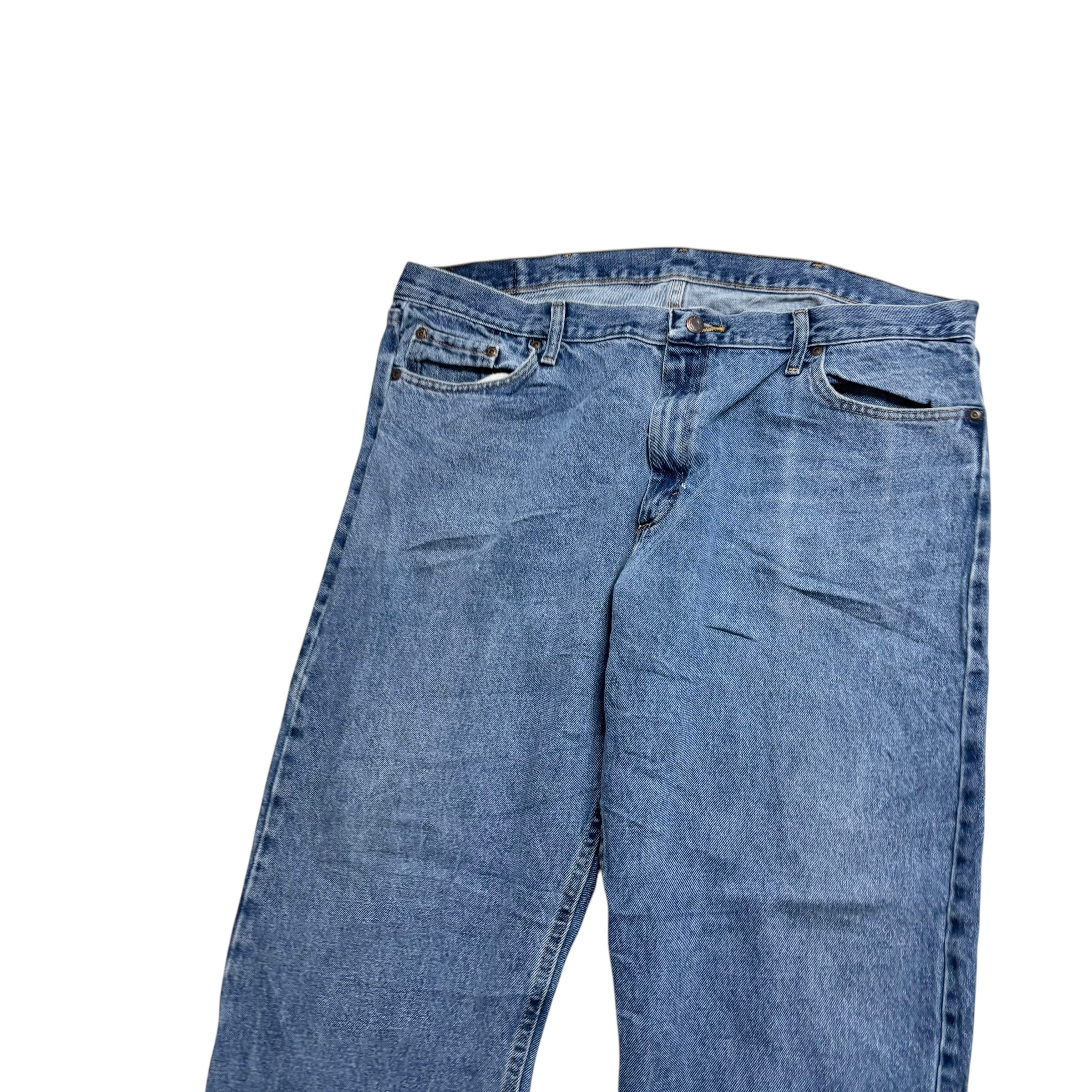 Wrangler Jeans W40 L29 Mens Mid Blue Baggy Relaxed Straight Fit Denim