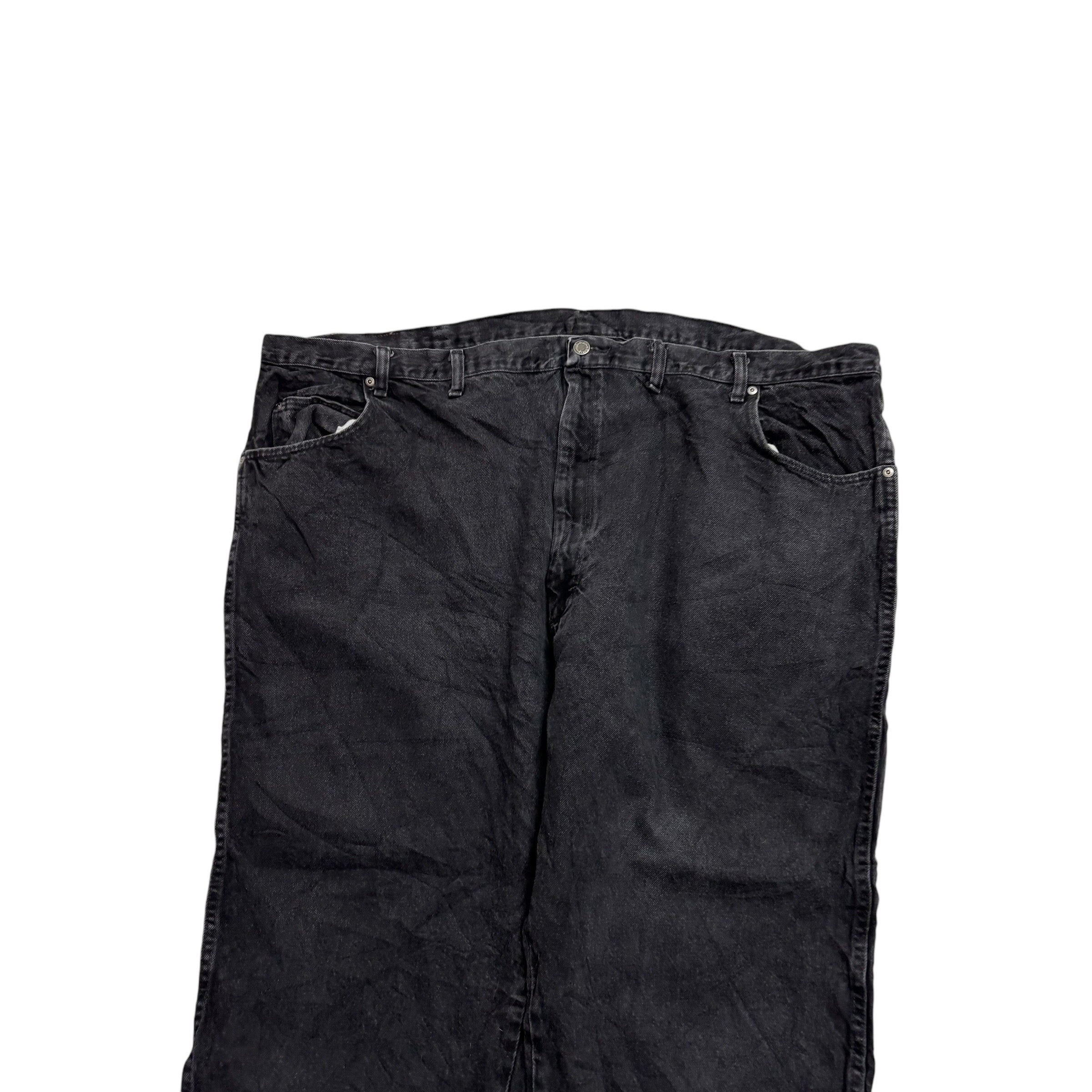 Wrangler Jeans W52 L30 Mens Black Baggy Relaxed Straight Fit Vintage Denim (E)