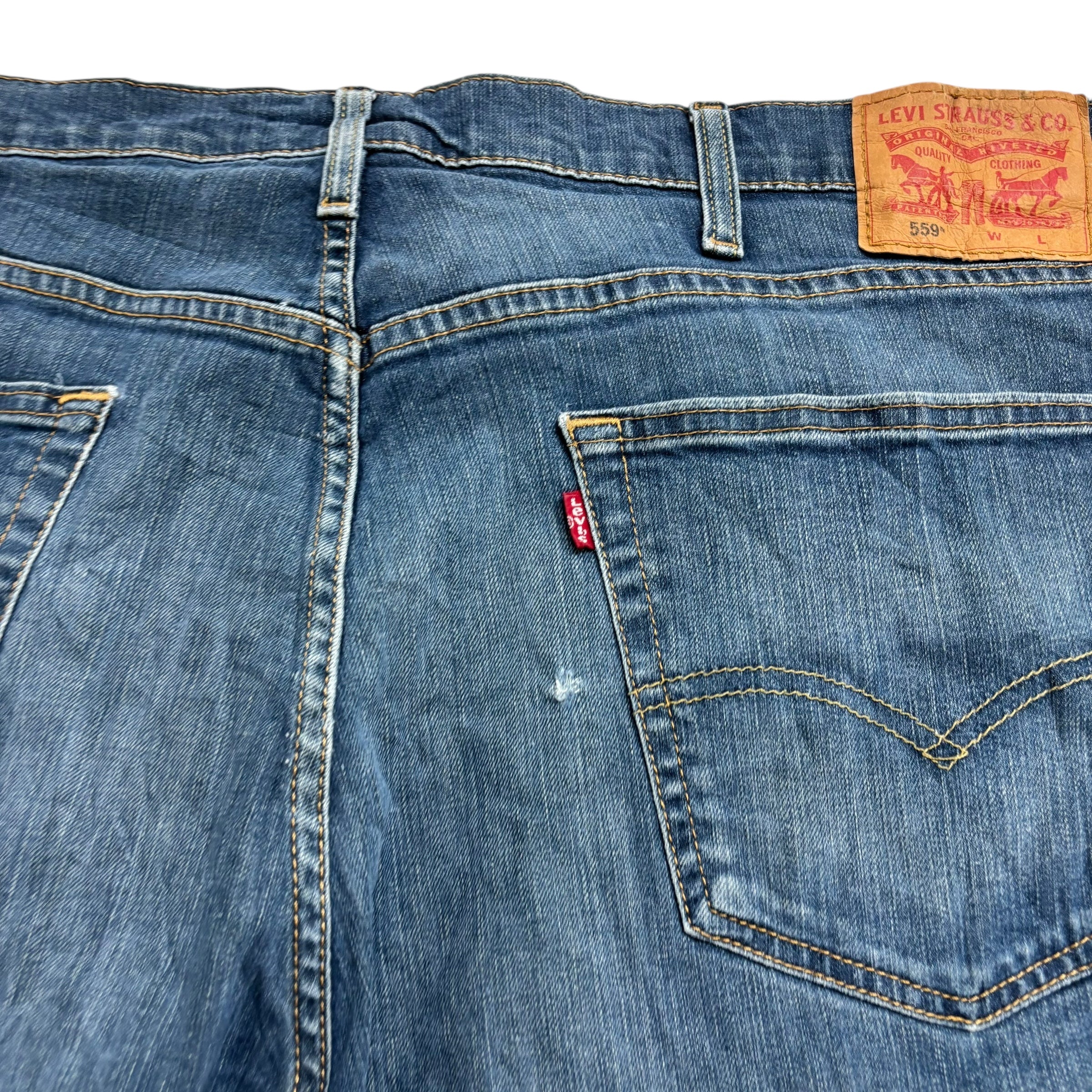 Levis 559 Jeans W44 L30 Mens Dark Blue Relaxed Straight Fit Stretch Denim (F)