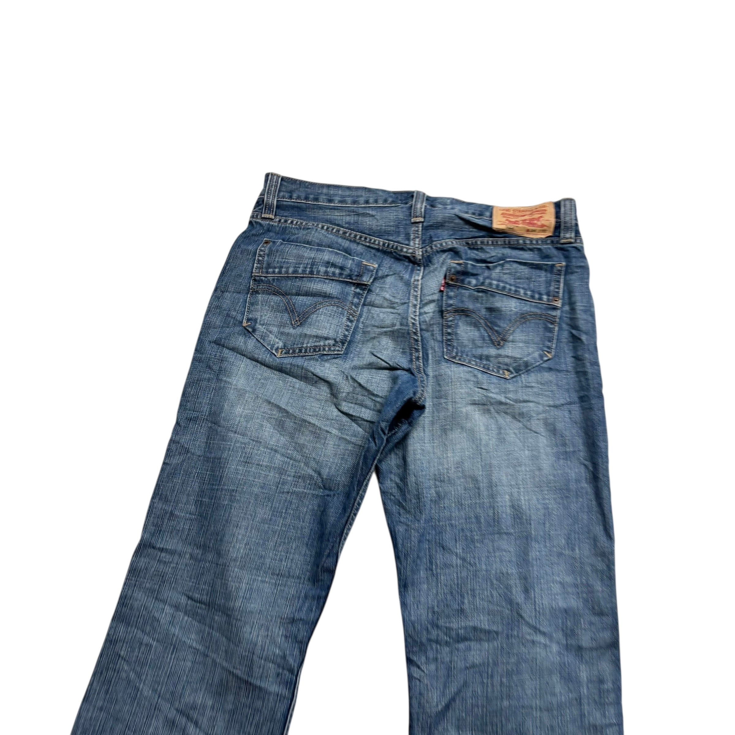 Levis 527 Jeans W34 L32 Mens Mid Blue Regular Bootcut Fit Vintage Denim (E)