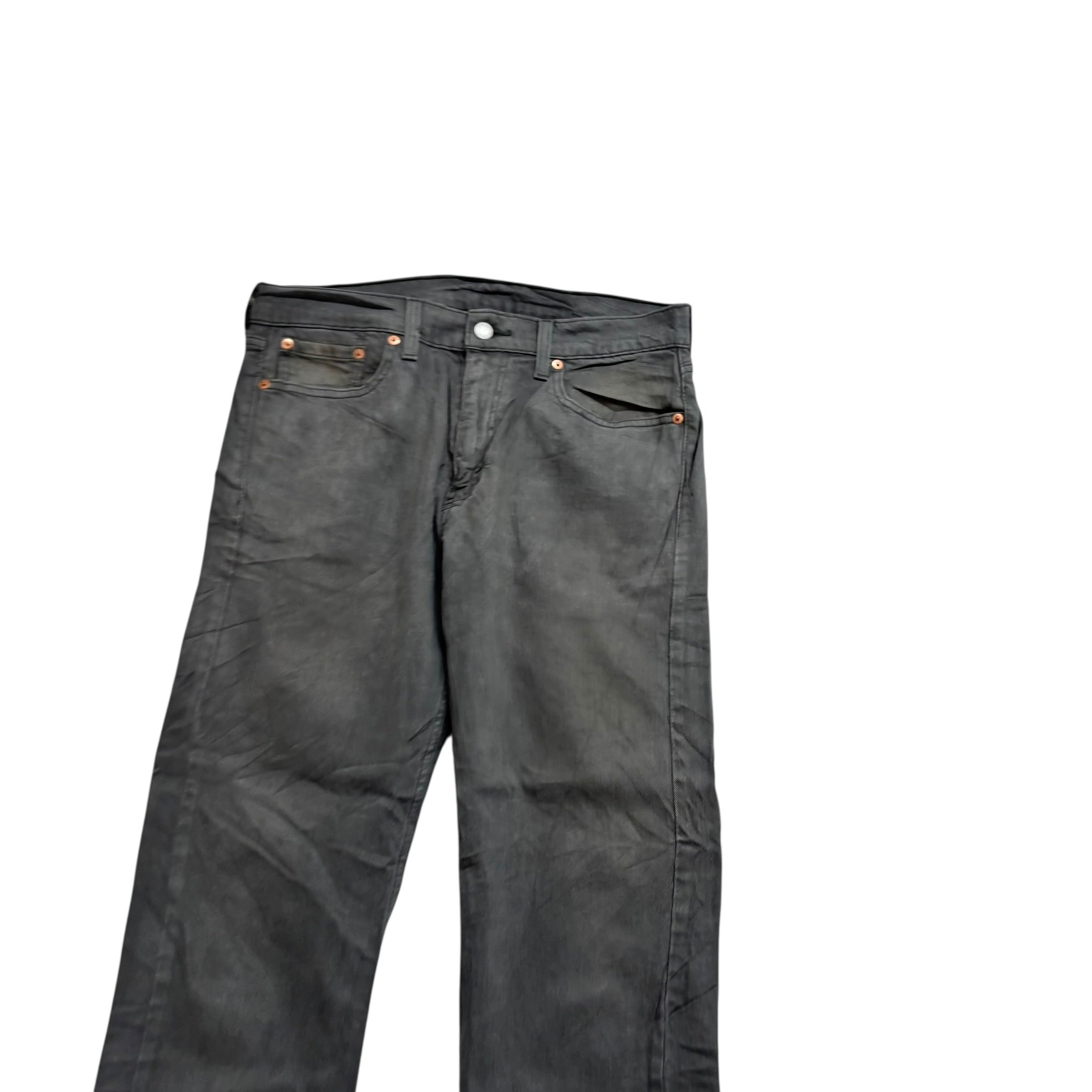 Levis 505 Jeans W32 L30 Mens Olive Green Regular Straight Fit Stretch Denim