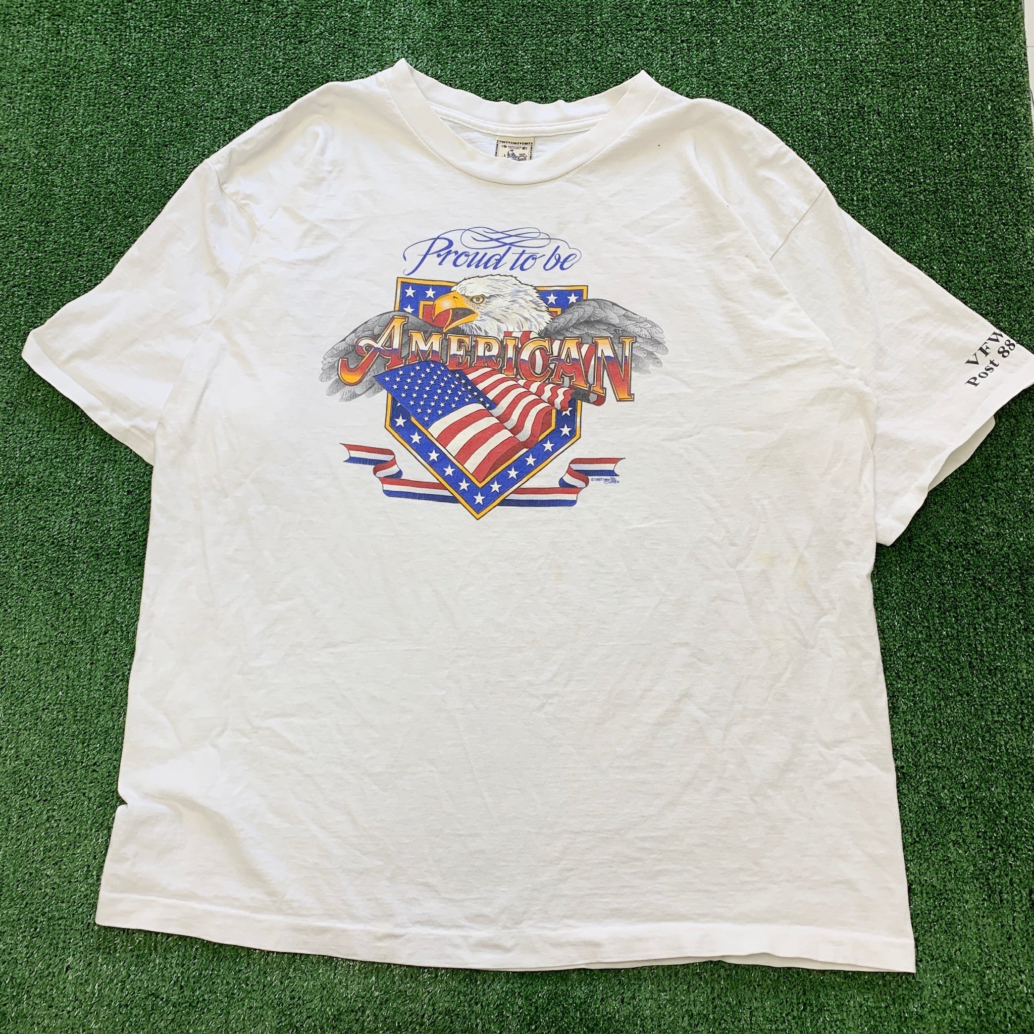 Vintage T Shirt Mens XXL White Single Stitch Graphic Print 90s USA