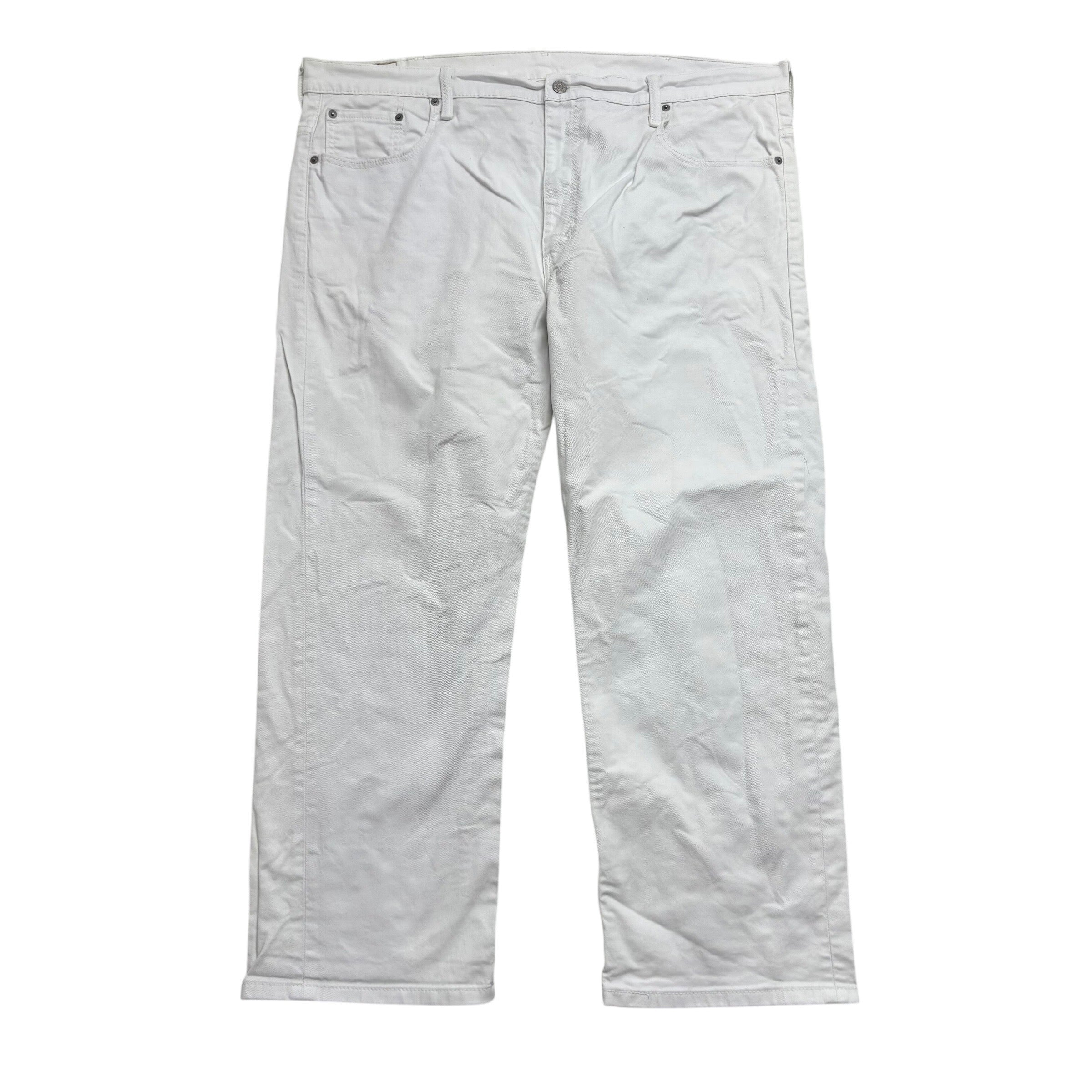 Levis 569 Jeans W44 L29 Mens White Baggy Relaxed Straight Fit Stretch Denim (F)