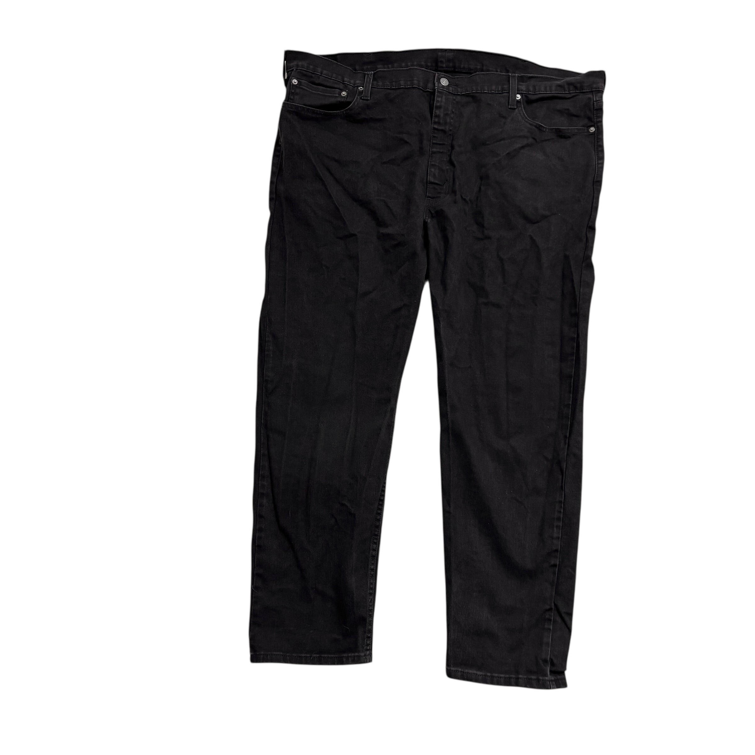 Levis 502 Jeans W48 L31 Mens Black Regular Tapered Fit Stretch Denim (E)