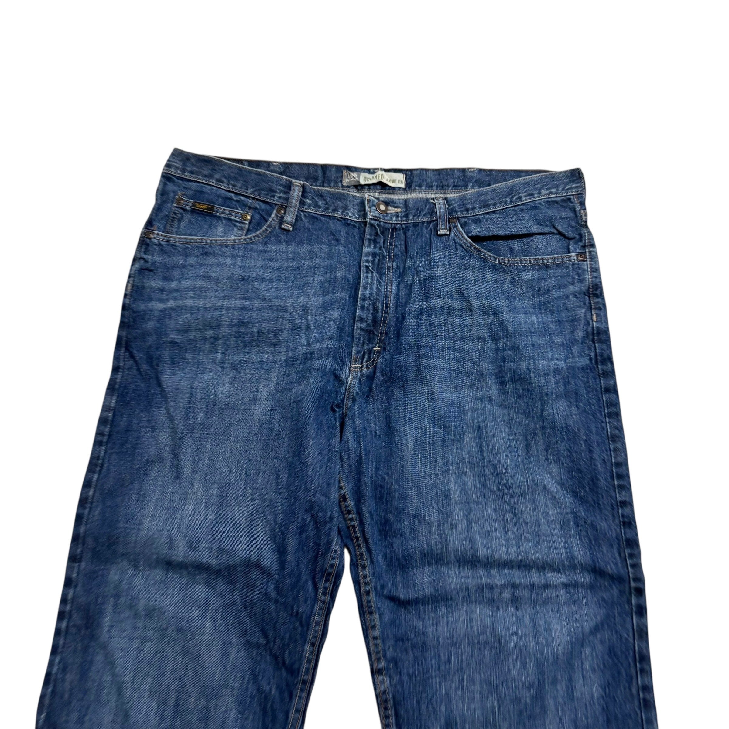 Lee Jeans W42 L30 Mens Dark Blue Relaxed Straight Fit Baggy Vintage Denim (E)