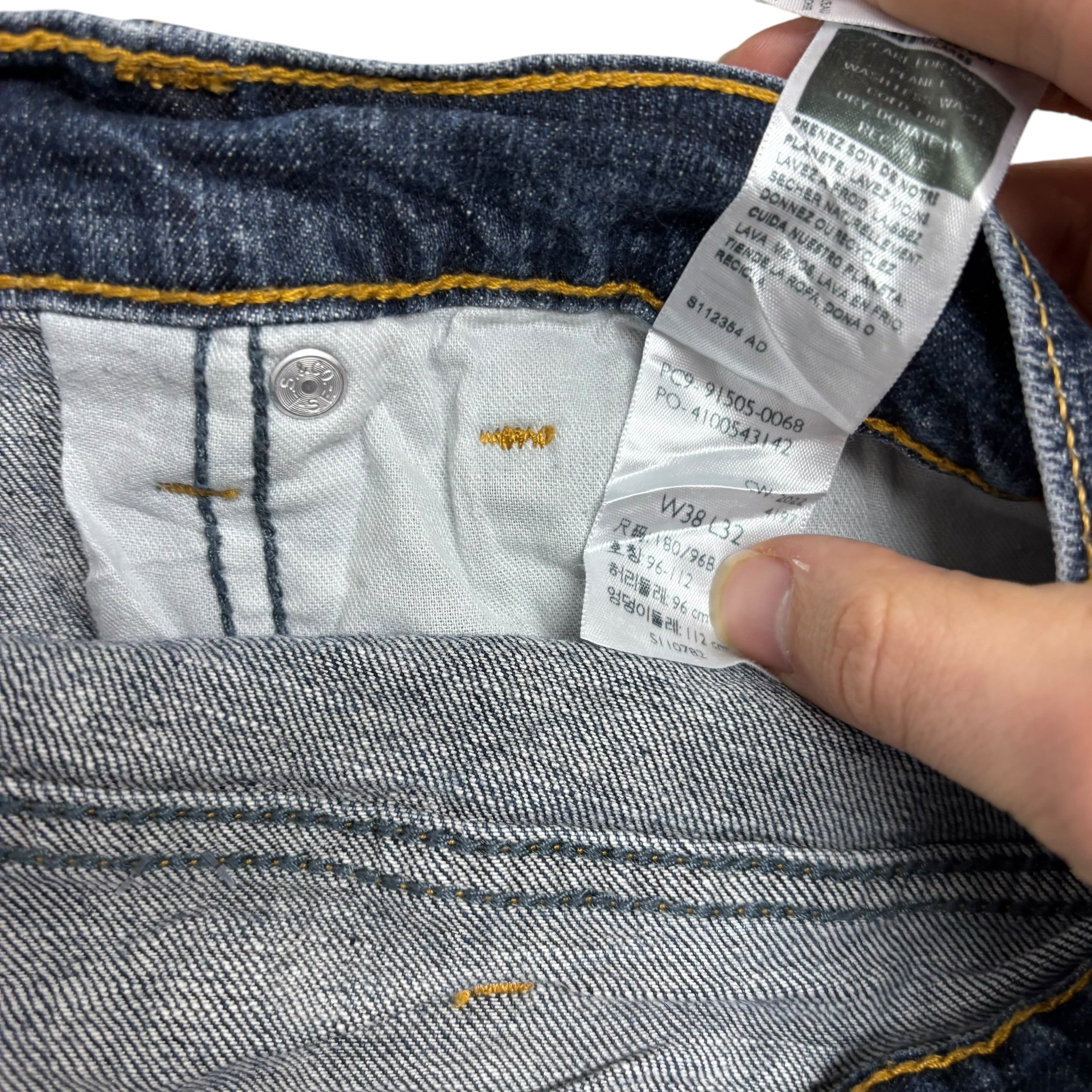Levis Signature Jeans W38 L32 Mens Dark Blue Regular Bootcut Fit Stretch (E)