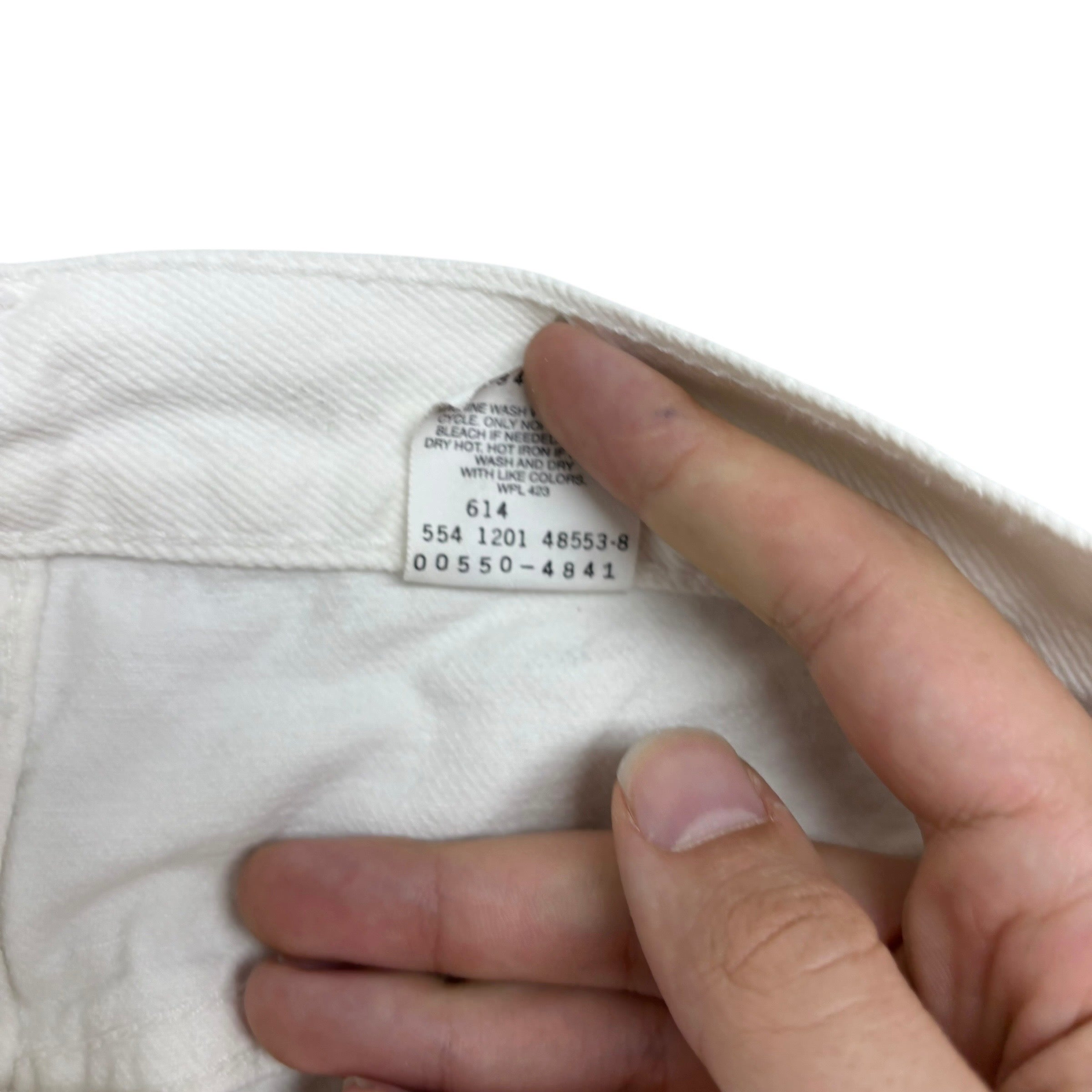 Levis 550 Jeans W36 L34 Mens White Relaxed Straight Vintage Made In USA (F)