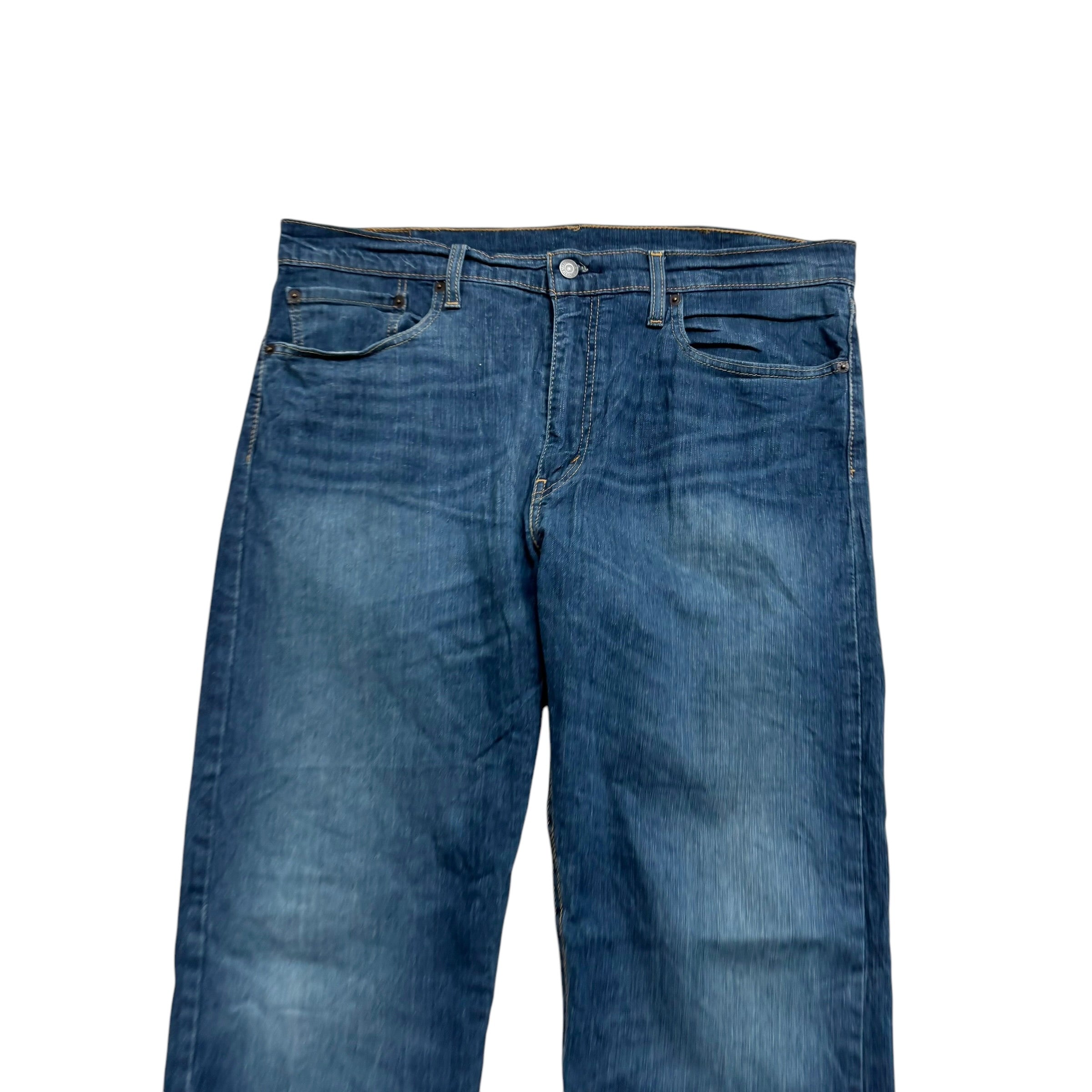 Levis 502 Jeans W38 L29 Mens Dark Blue Regular Tapered Fit Stretch Denim (E)
