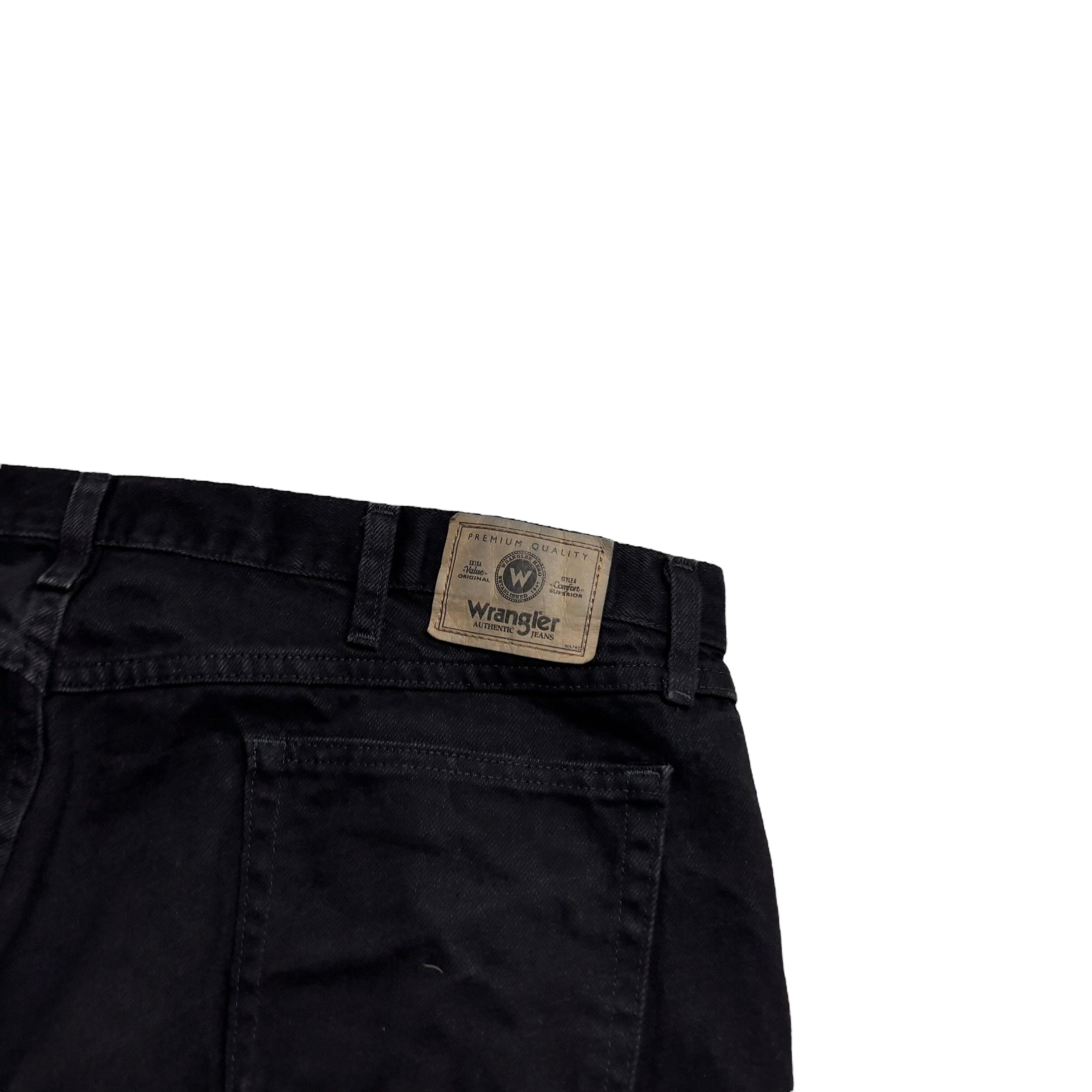 Wrangler Jeans W44 L30 Mens Black Baggy Relaxed Straight Fit Vintage Denim (E)