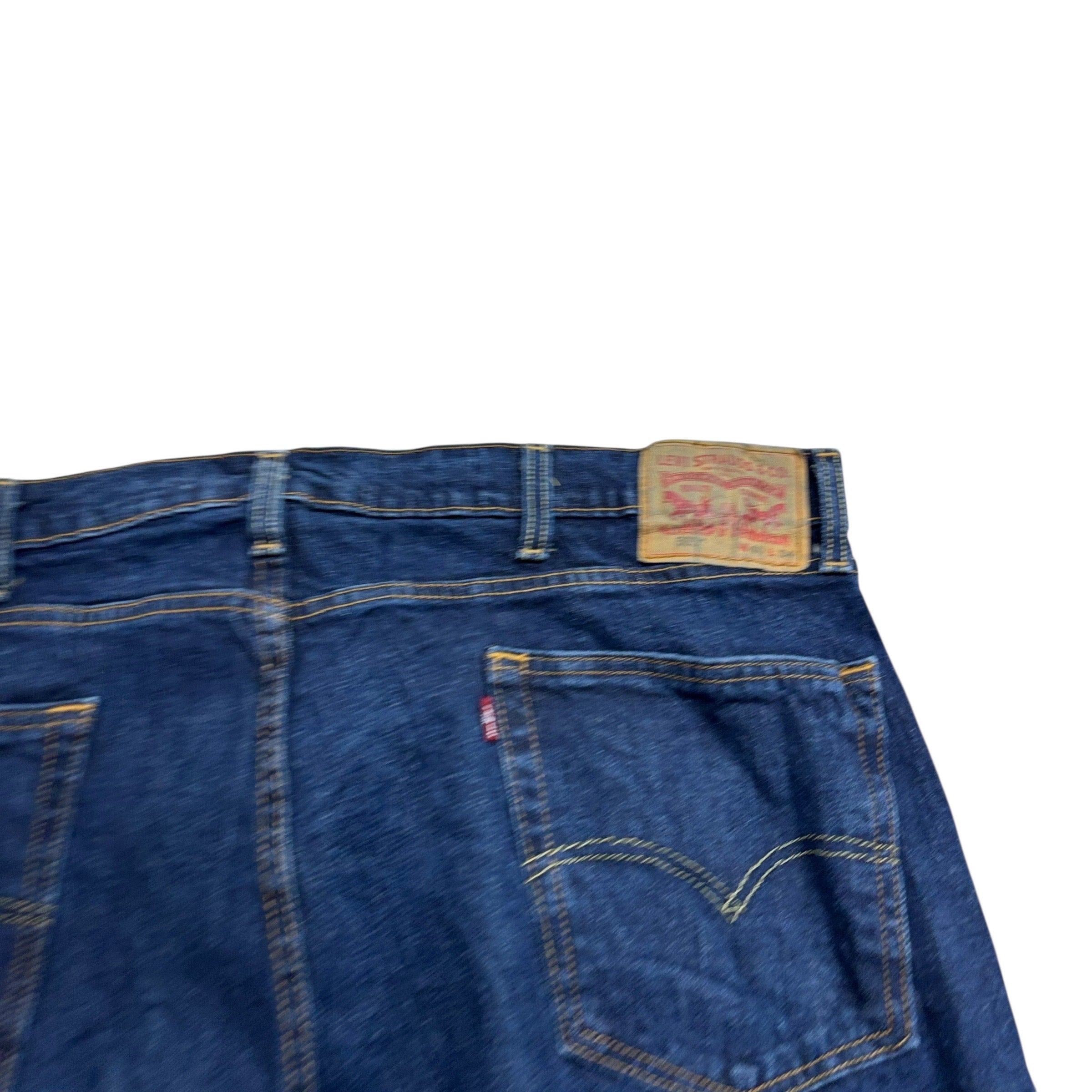 Levis 505 Jeans W40 L34 Mens Dark Blue Regular Straight Fit Stretch Denim (E)