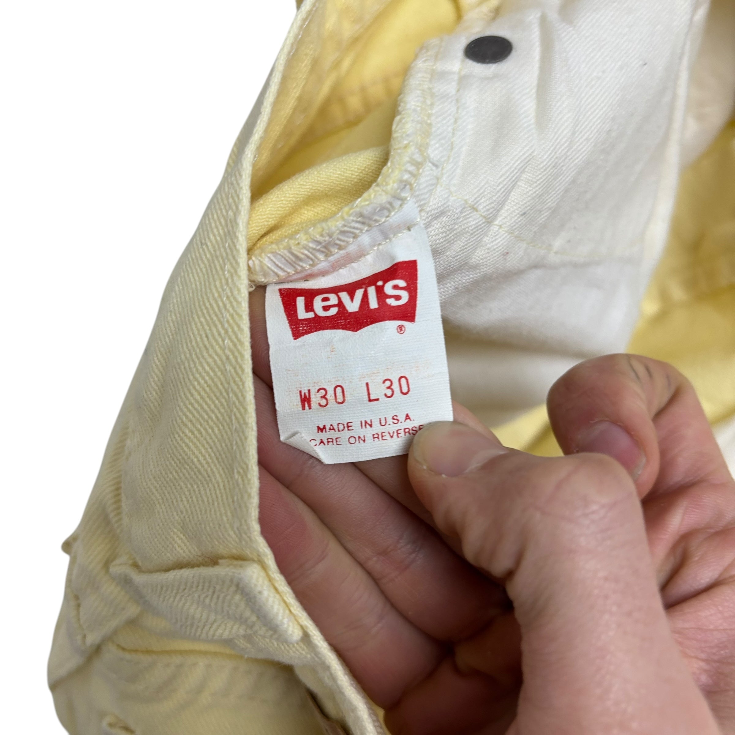Levis 550 Jeans W29 L27 Womens Yellow Relaxed Tapered Mom Fit Vintage USA Made