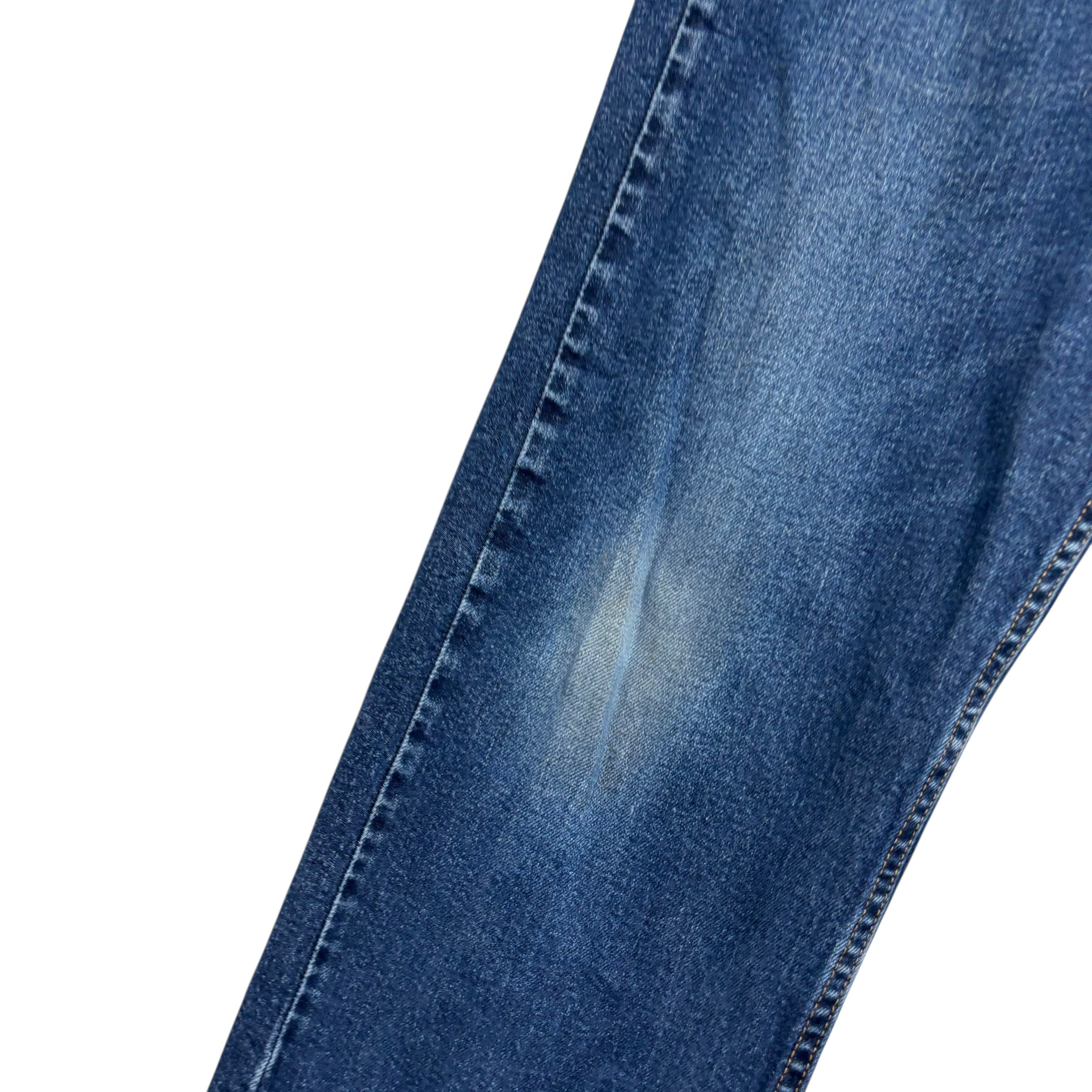 Levis 505 Jeans W36 L31 Mens Dark Blue Regular Straight Fit Stretch Denim (F)