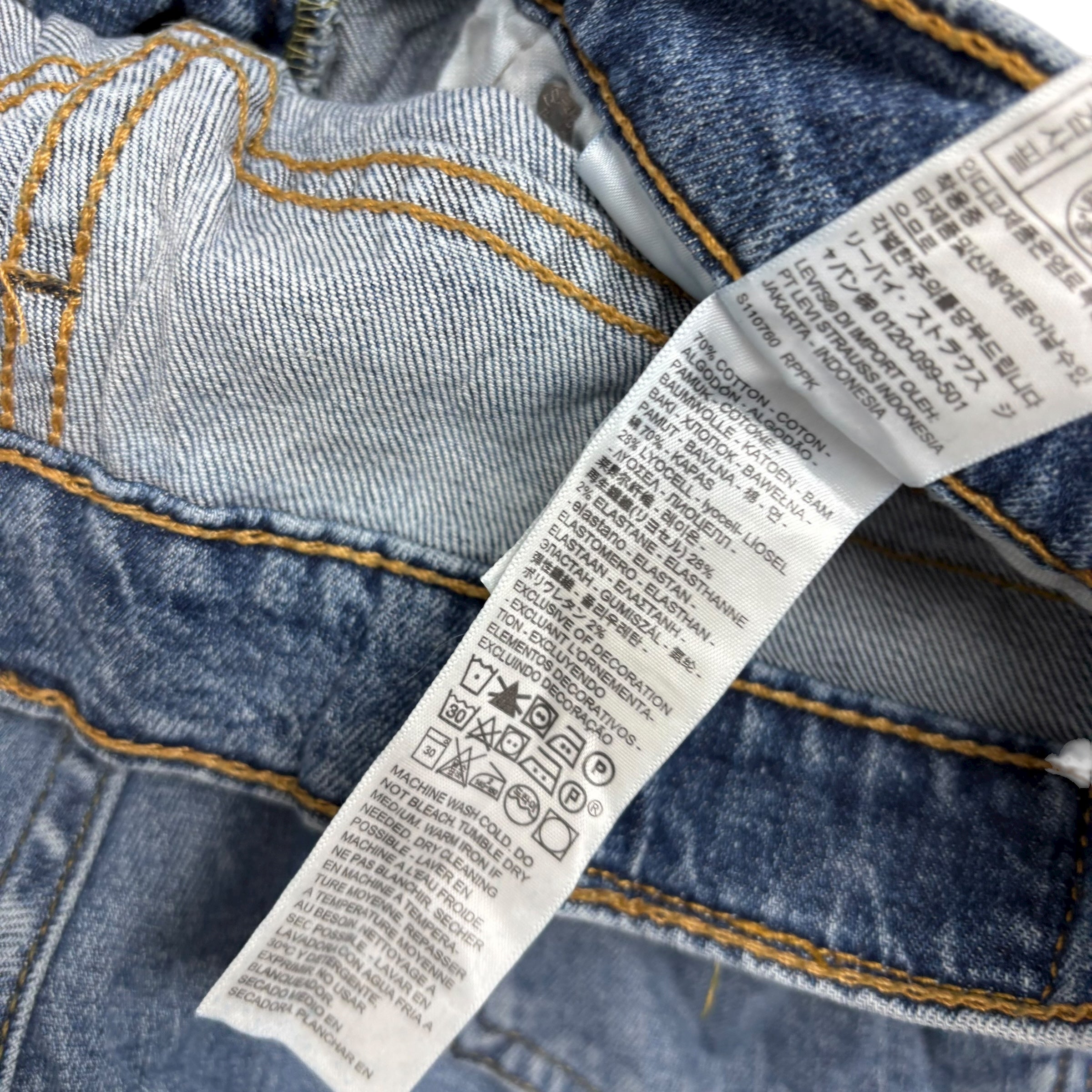 Levis 514 Jeans W31 L32 Mens Mid Blue Regular Straight Fit Stretch Denim (E)