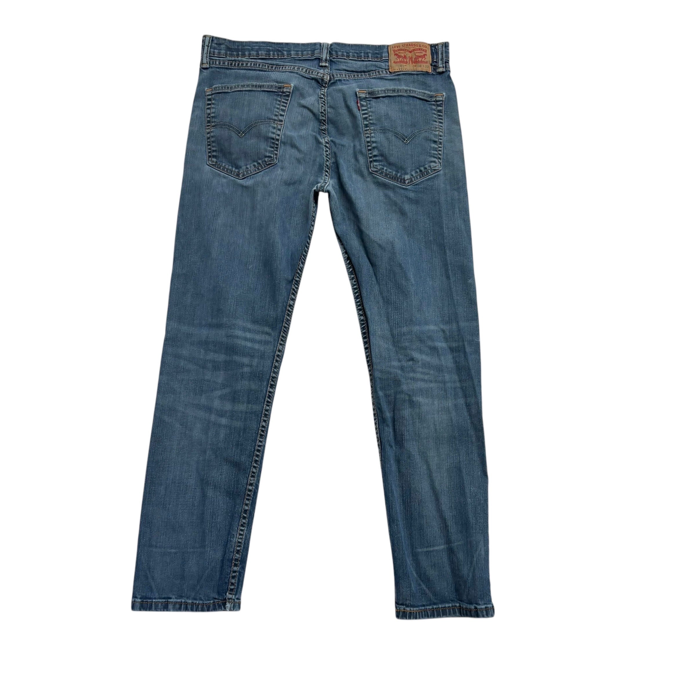 Levis 502 Jeans W34 L30 Mens Blue Regular Tapered Fit Stretch Denim (F)