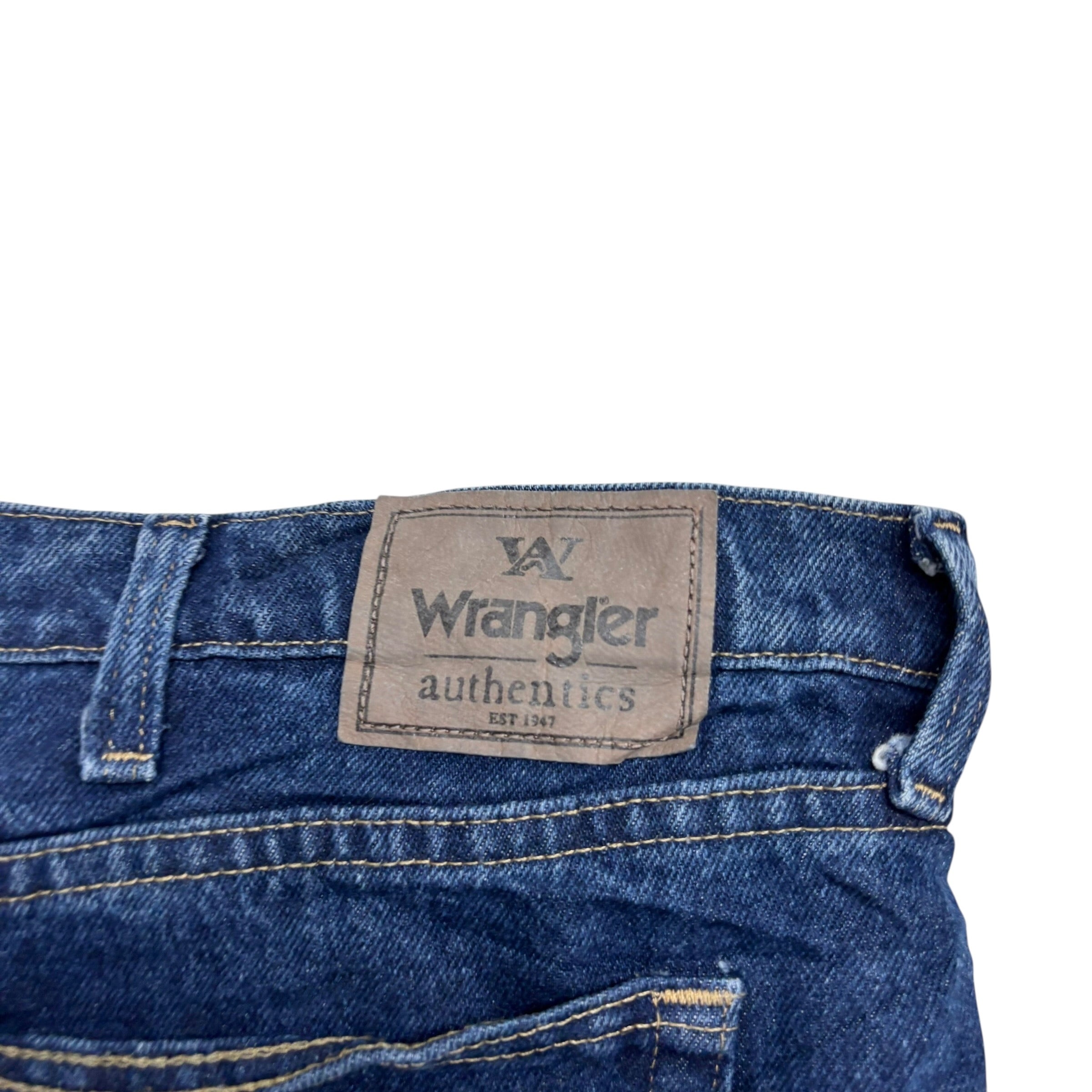 Wrangler Jeans W48 L30 Mens Dark Blue Baggy Relaxed Straight Fit Denim (E)
