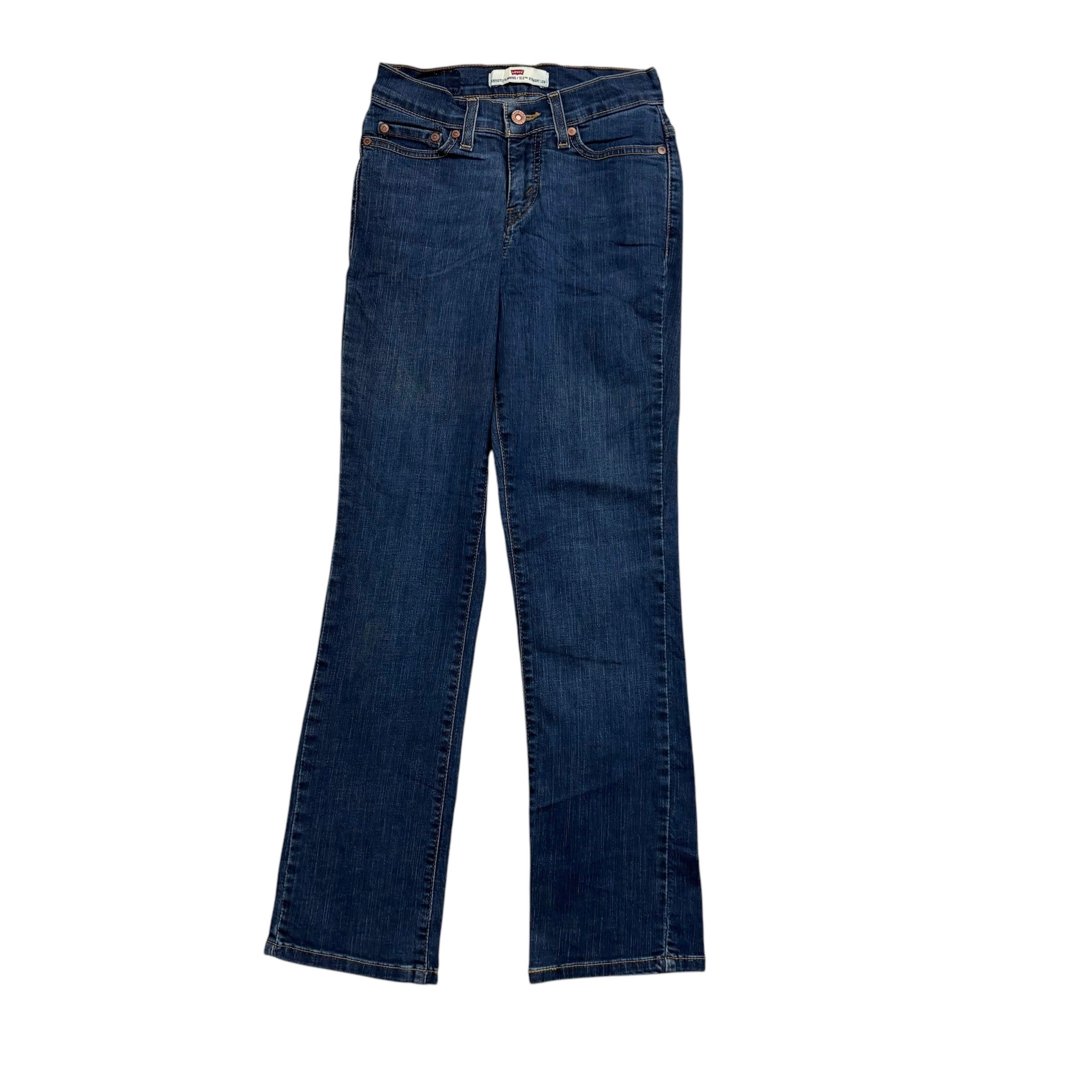 Levis 512 Jeans W24 L28 Womens Mid Blue Slimming Straight Fit Stretch Denim (E)