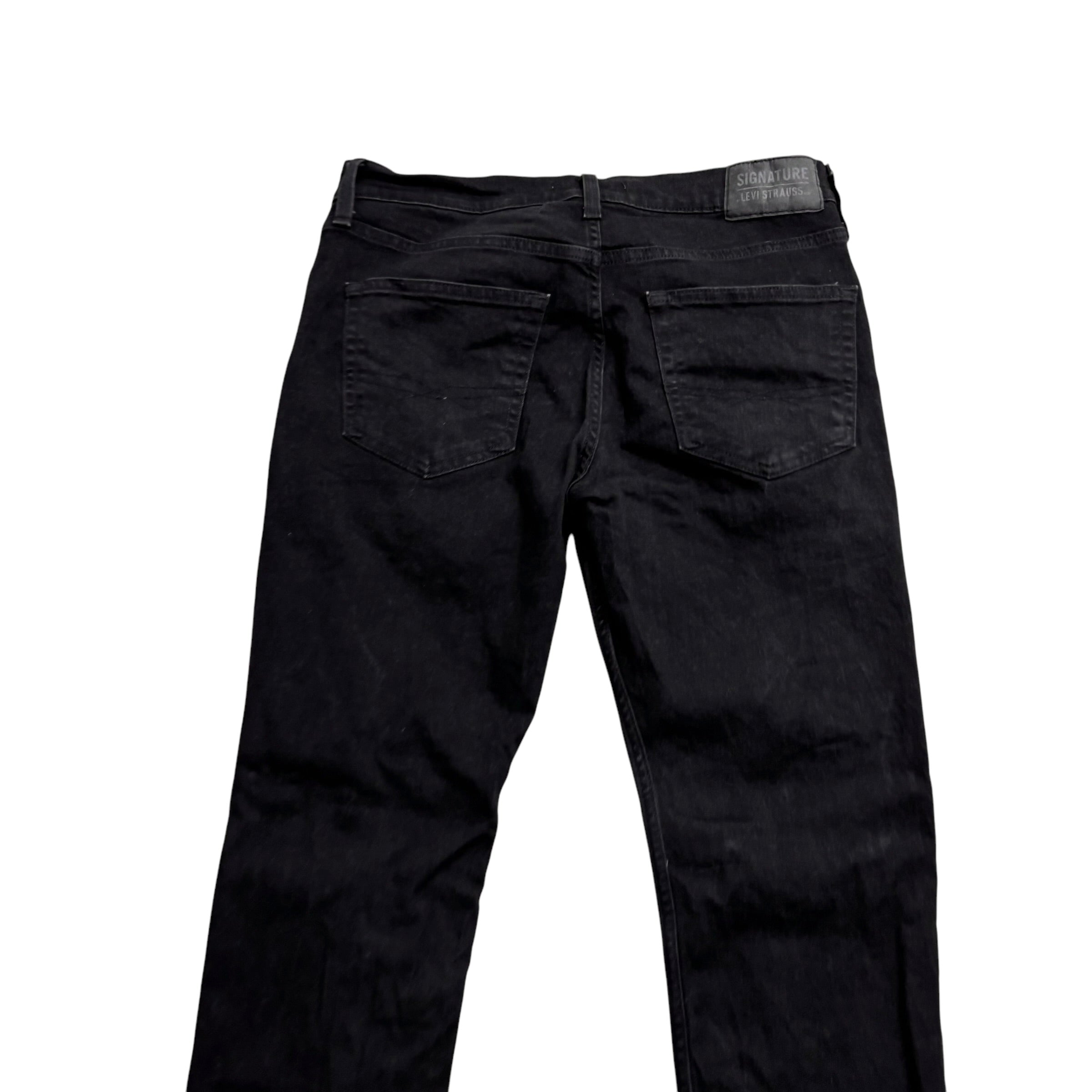 Levis Signature Jeans W32 L30 Mens Black Slim Fit Stretch Denim