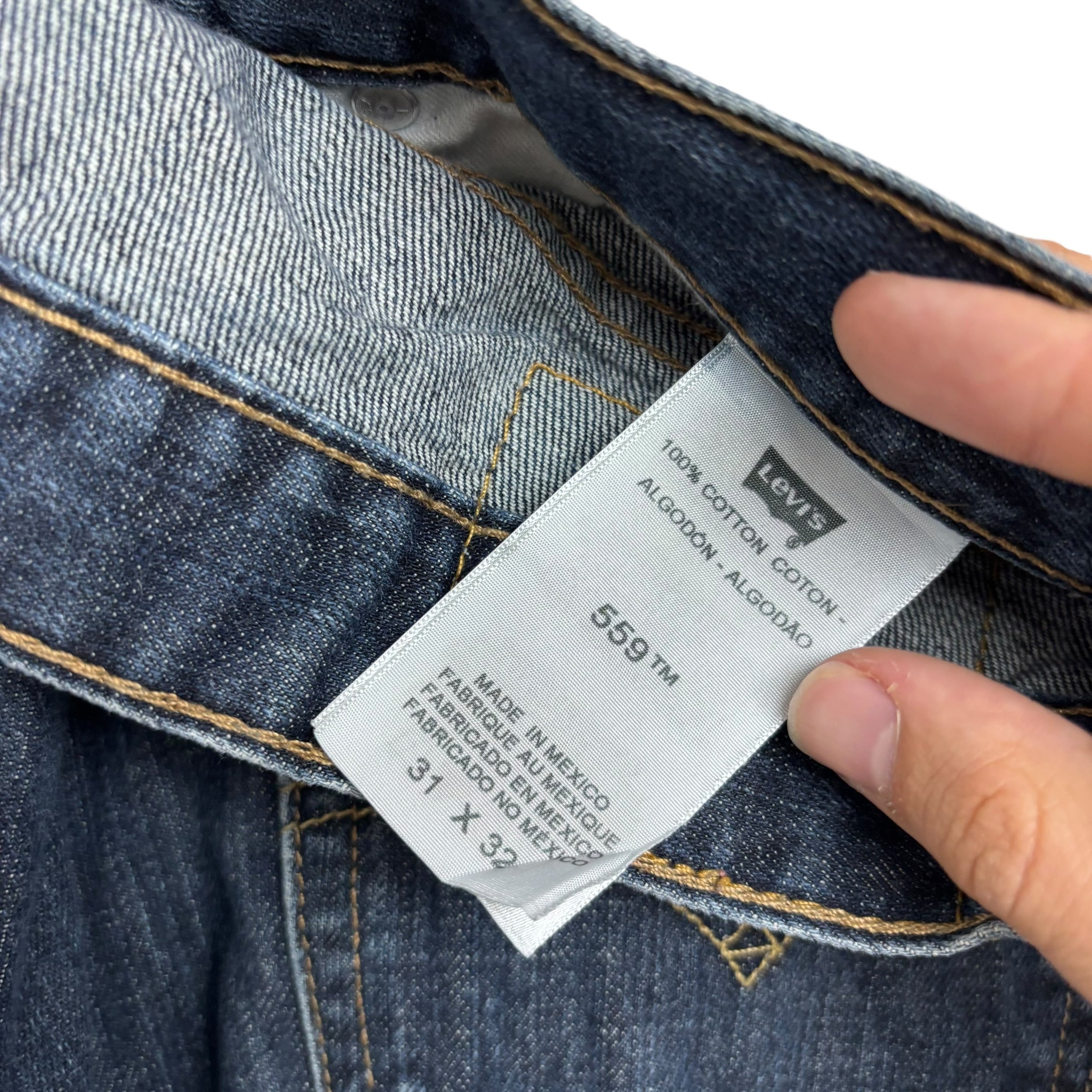 Levis 559 Jeans W31 L32 Mens Dark Blue Baggy Relaxed Straight Fit Vintage Denim