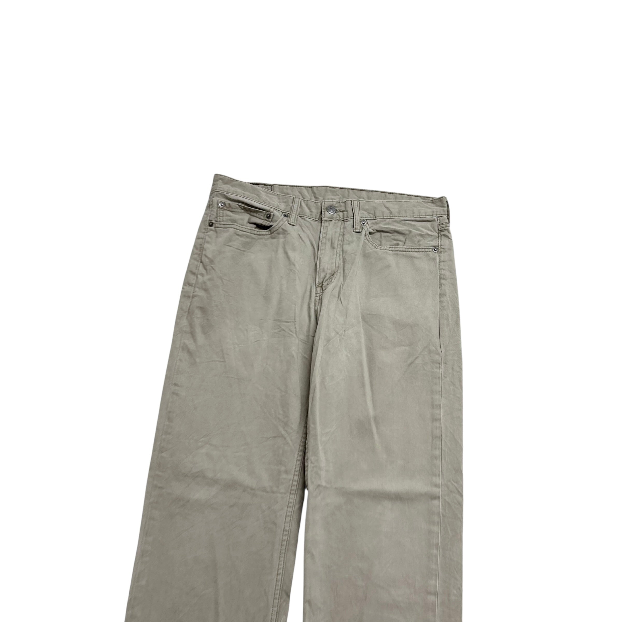 Levis 514 Trousers W34 L32 Mens Cream Regular Straight Fit Cotton Pants (E)